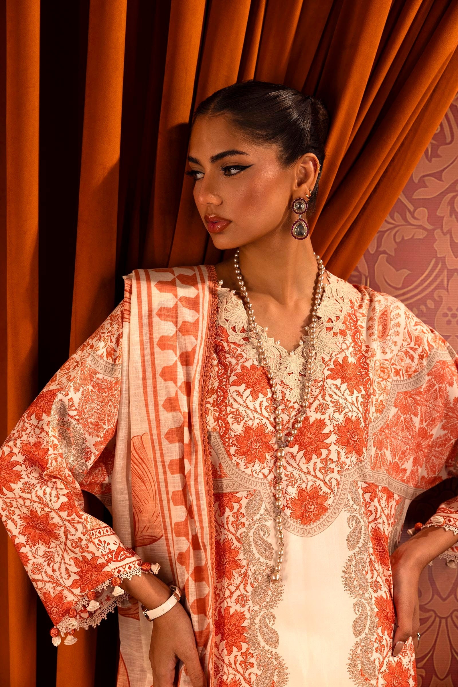 Sana Safinaz | Muzlin Winter 2024 | M243-023B-3CQ - Official Sana Safinaz stockist in UK - Sakeena London