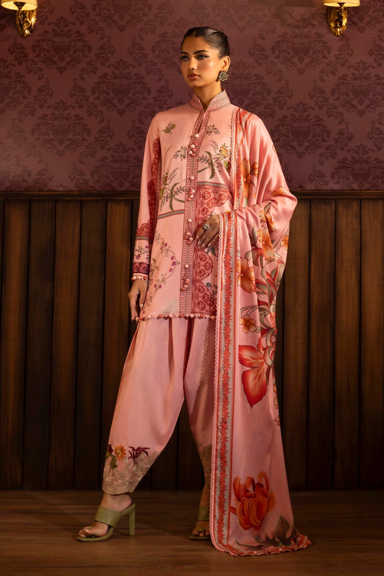 Sana Safinaz | Muzlin Winter 2024 | M243-025A-3DB - Official Sana Safinaz stockist in UK - Sakeena London