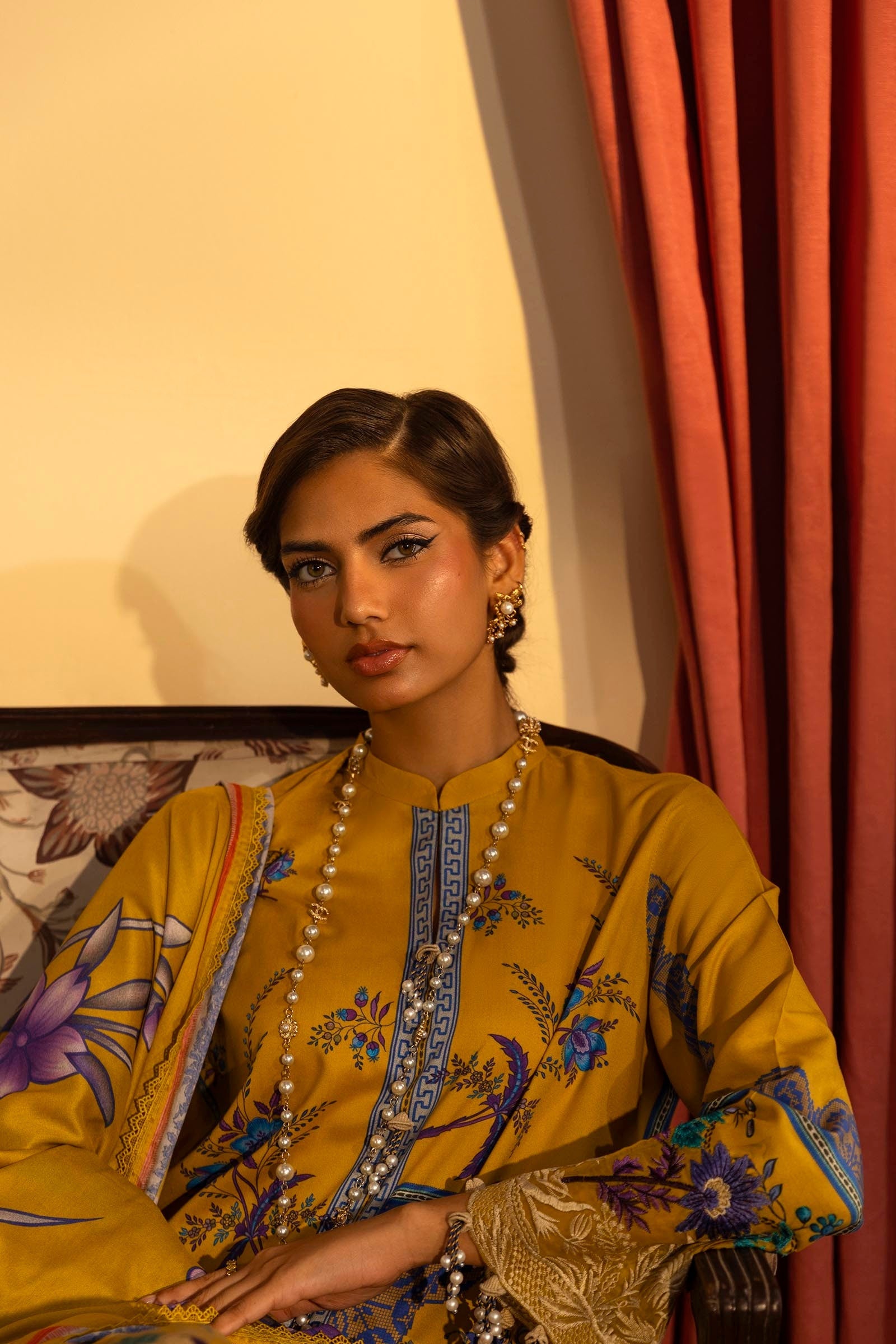 Sana Safinaz | Muzlin Winter 2024 | M243-022B-3DB - Official Sana Safinaz stockist in UK - Sakeena London