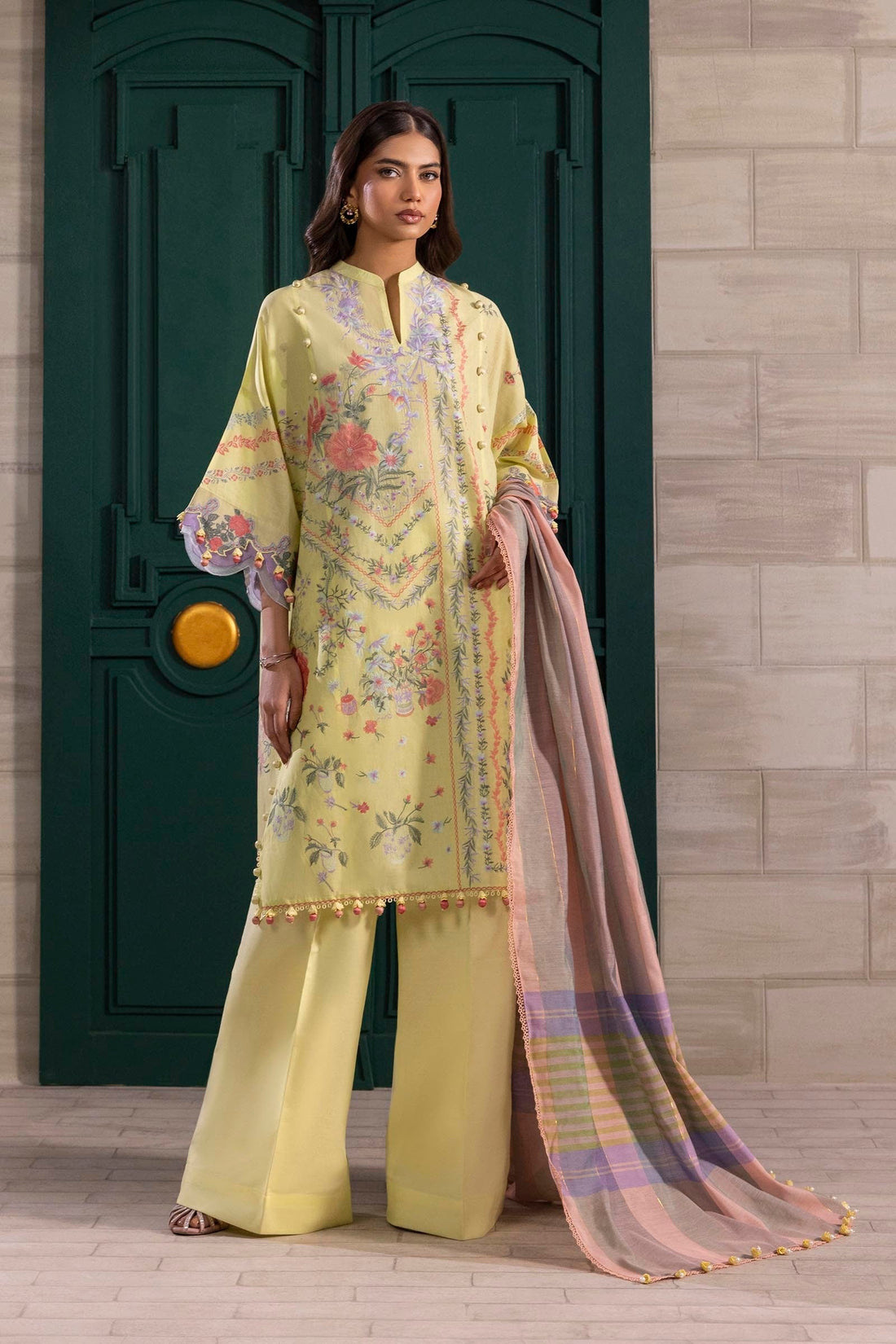 Sana Safinaz | Muzlin Spring 25 | M251-001B-3DG - Official Sana Safinaz stockist in UK - Sakeena London