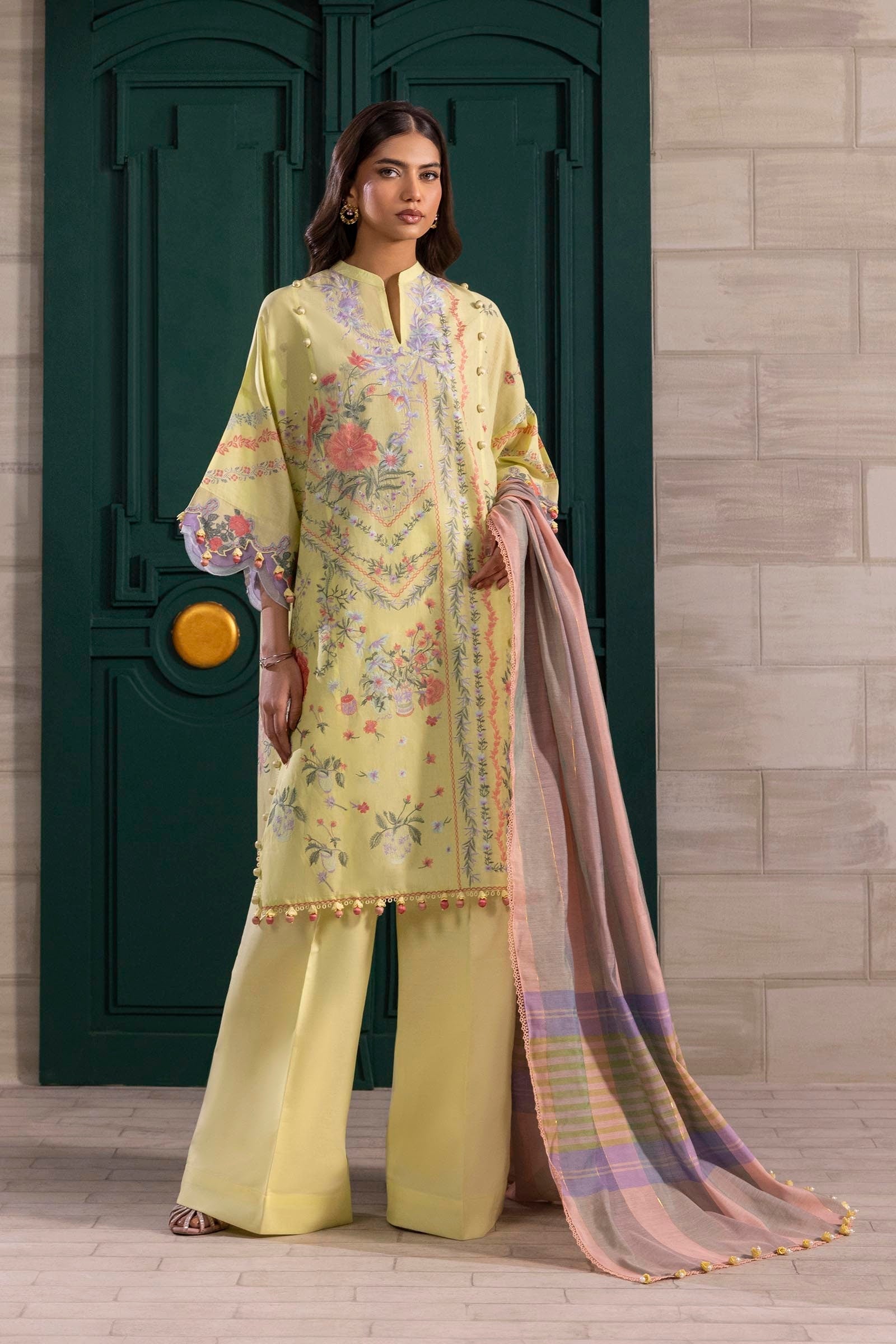 Sana Safinaz | Muzlin Spring 25 | M251-001B-3DG - Official Sana Safinaz stockist in UK - Sakeena London