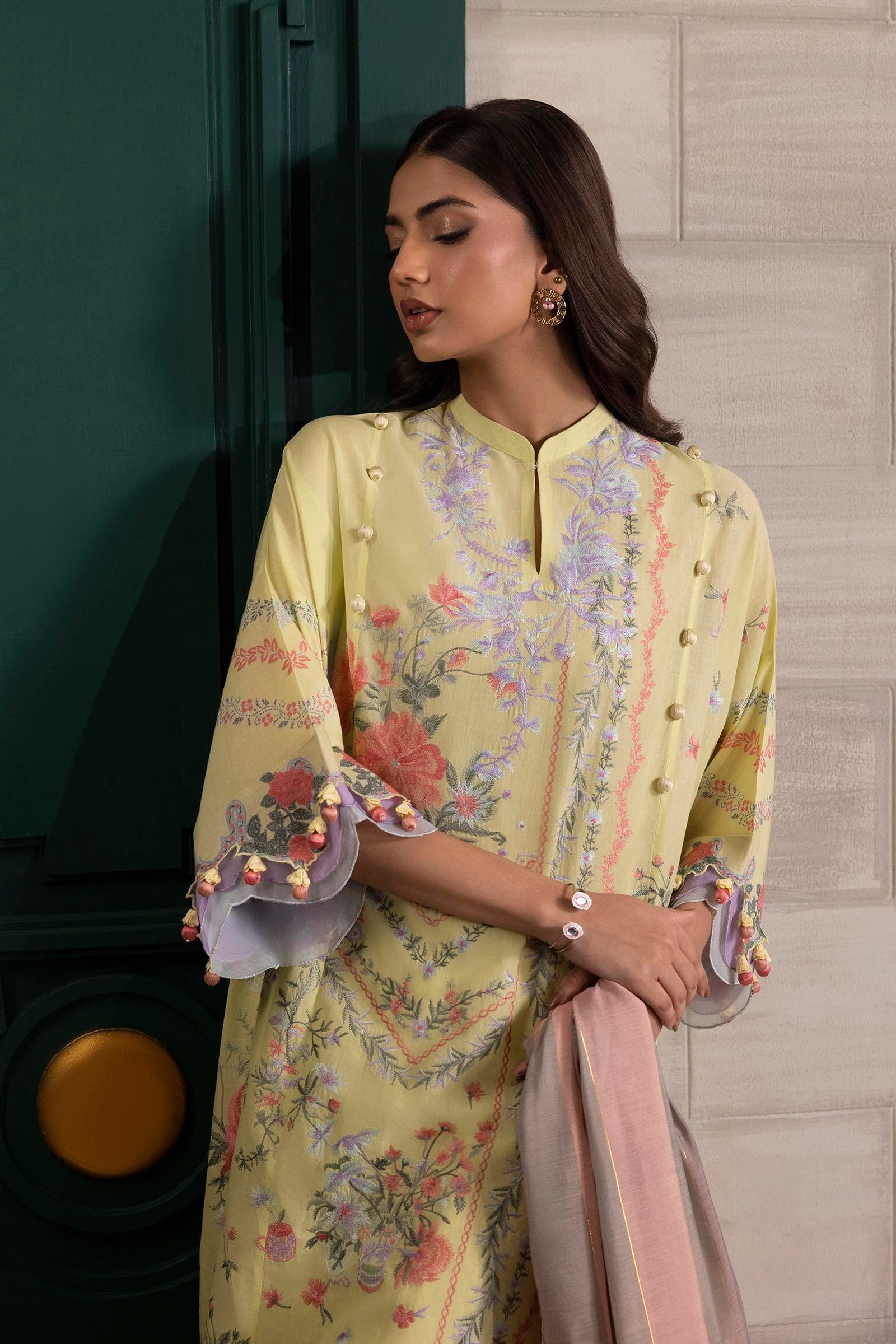 Sana Safinaz | Muzlin Spring 25 | M251-001B-3DG - Official Sana Safinaz stockist in UK - Sakeena London