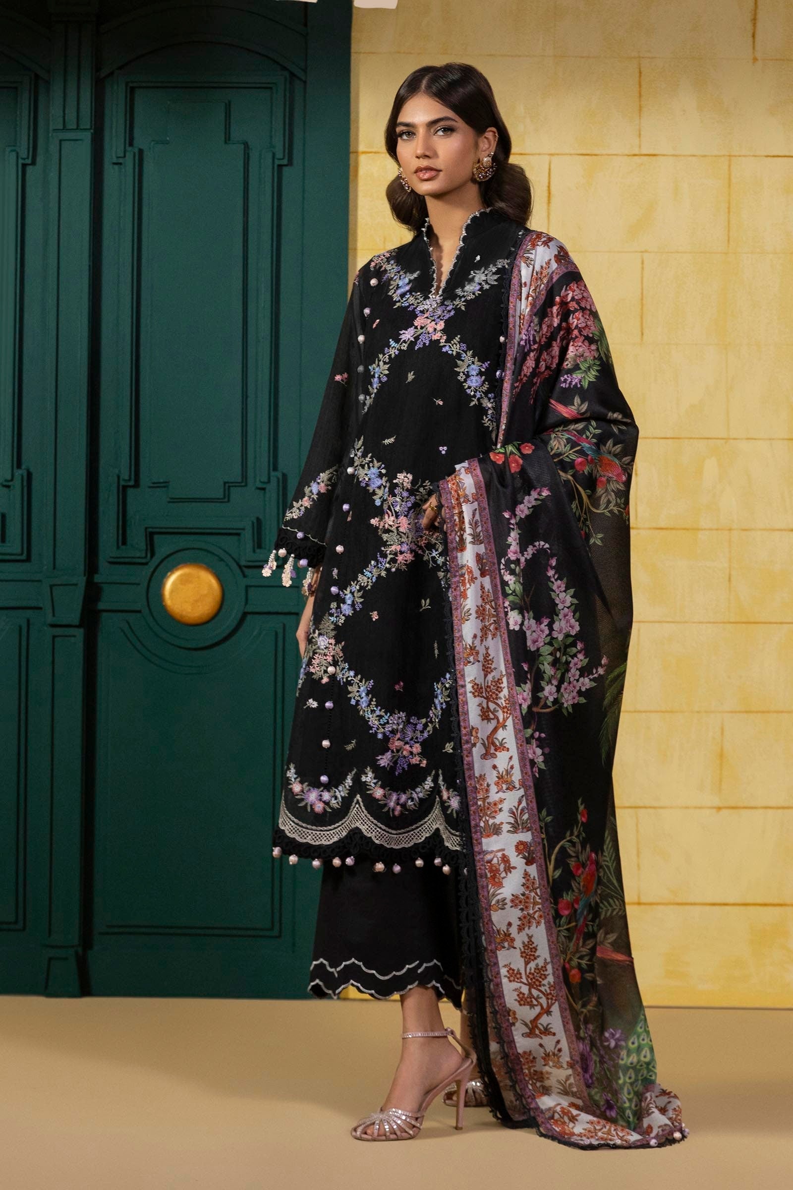 Sana Safinaz | Muzlin Spring 25 | M251-002B-3CV - Official Sana Safinaz stockist in UK - Sakeena London