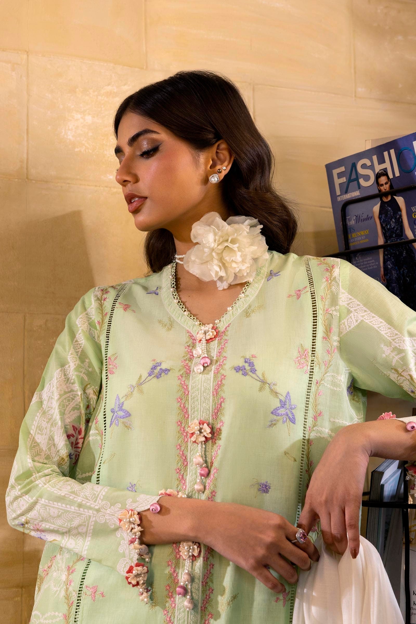 Sana Safinaz | Muzlin Spring 25 | M251-008A-3DG - Official Sana Safinaz stockist in UK - Sakeena London