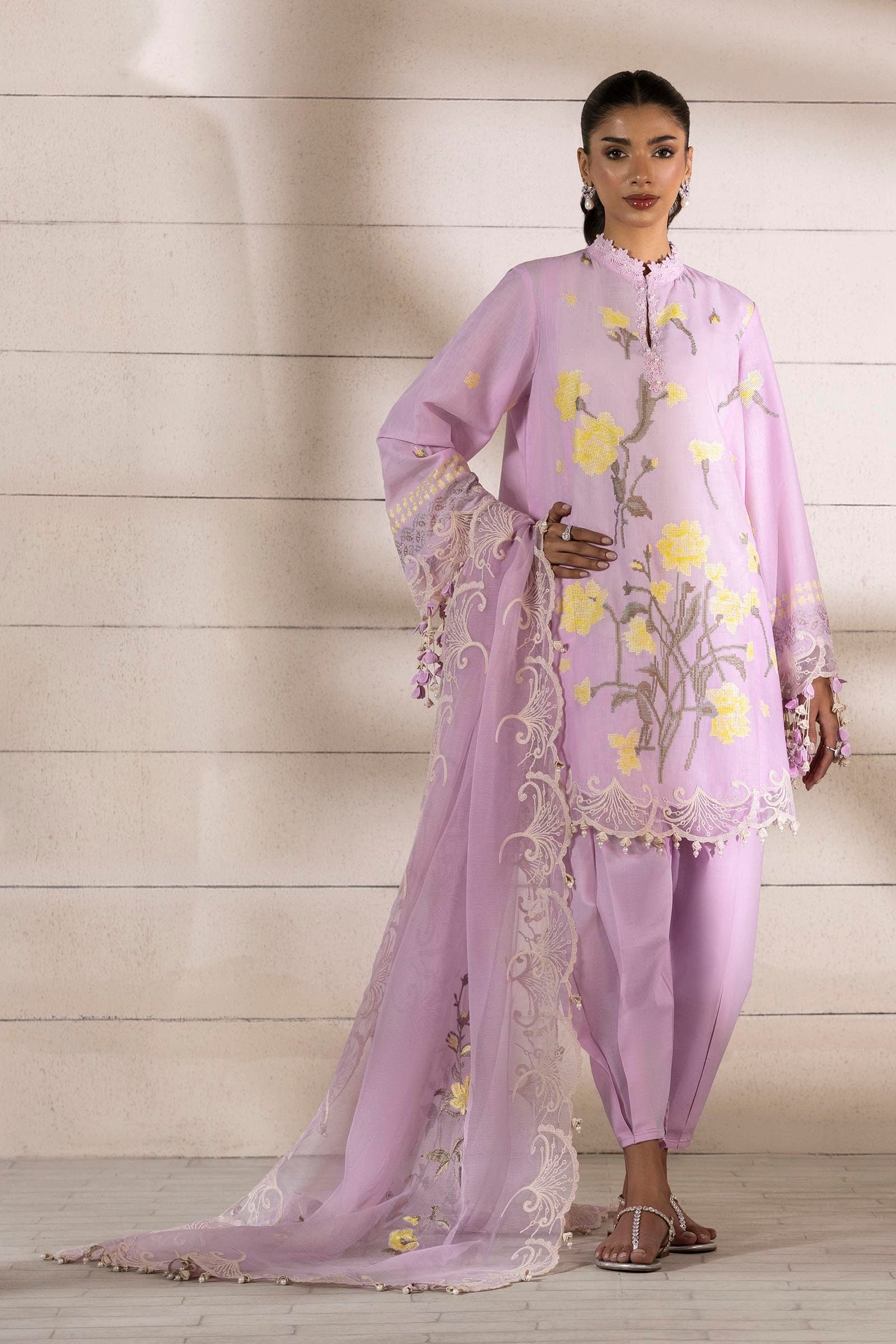Sana Safinaz | Muzlin Spring 25 | M251-010B-3CS - Official Sana Safinaz stockist in UK - Sakeena London