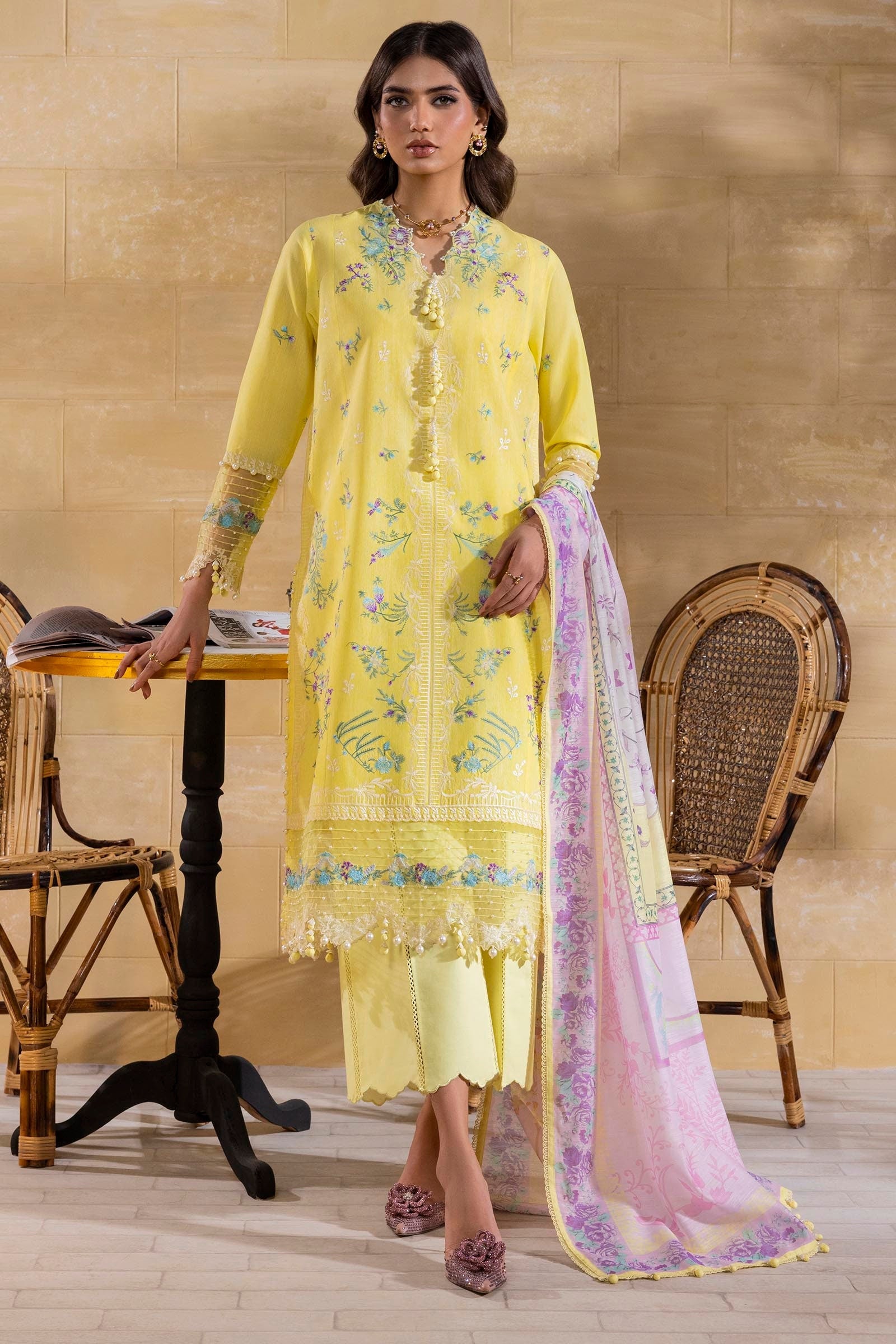 Sana Safinaz | Muzlin Spring 25 | M251-011B-3CV - Official Sana Safinaz stockist in UK - Sakeena London