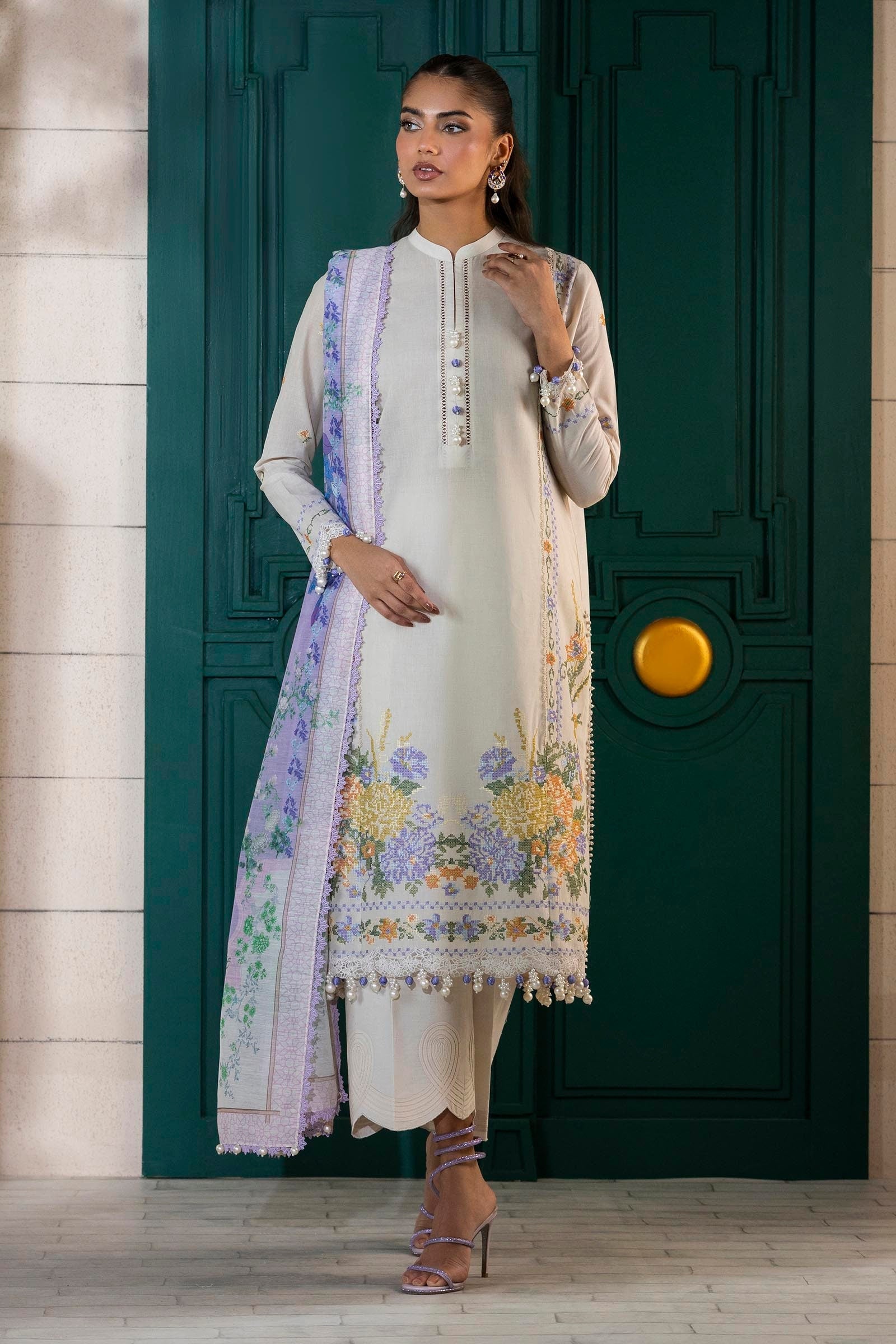 Sana Safinaz | Muzlin Spring 25 | M251-012A-3CV - Official Sana Safinaz stockist in UK - Sakeena London