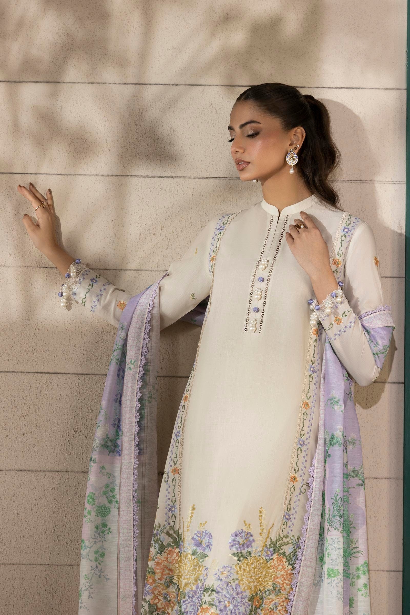 Sana Safinaz | Muzlin Spring 25 | M251-012A-3CV - Official Sana Safinaz stockist in UK - Sakeena London
