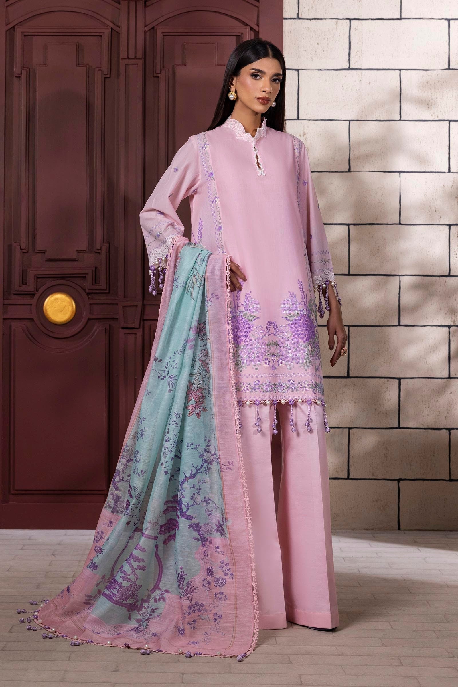 Sana Safinaz | Muzlin Spring 25 | M251-012B-3CV - Official Sana Safinaz stockist in UK - Sakeena London