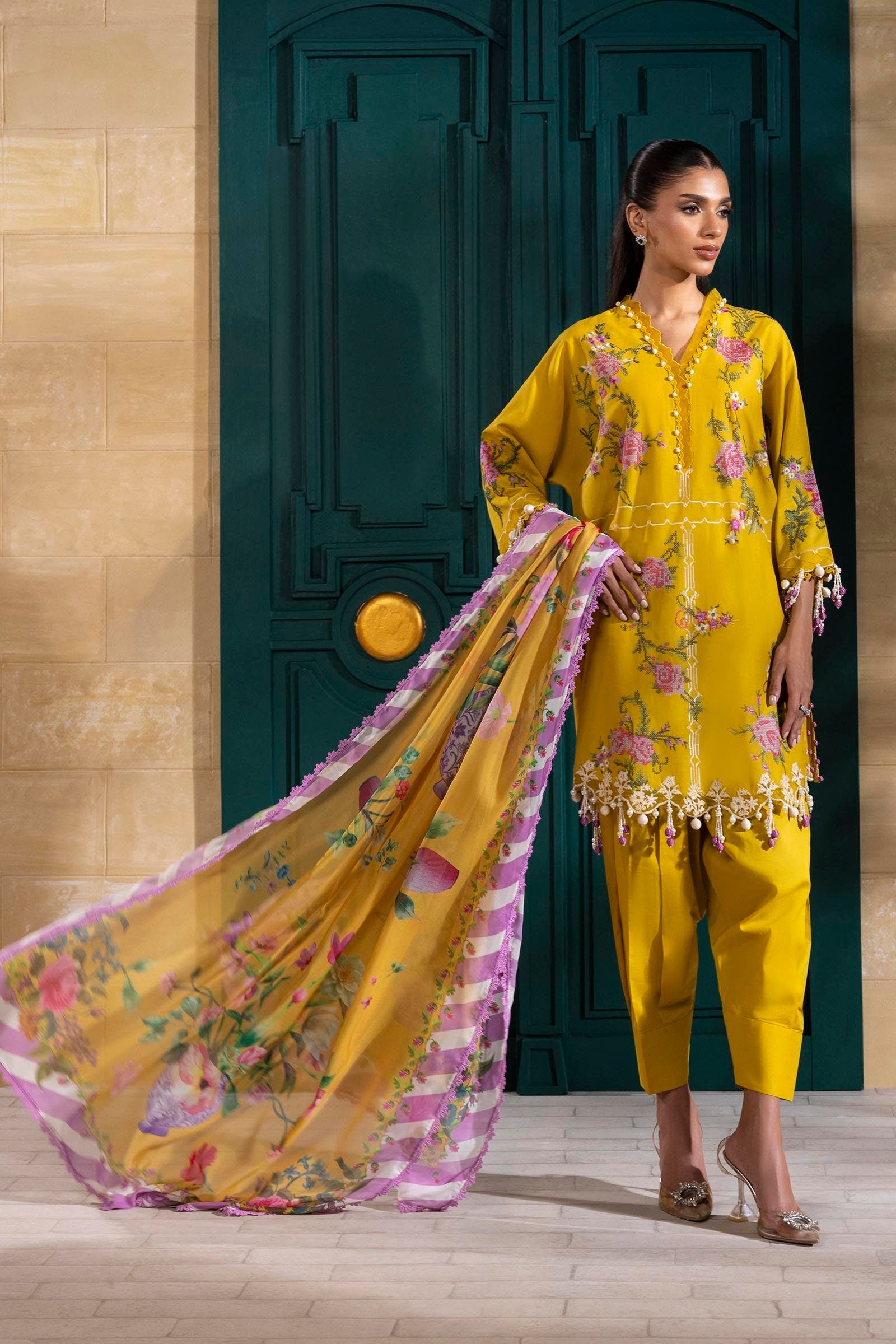 Sana Safinaz | Muzlin Spring 25 | M251-013B-3CL - Official Sana Safinaz stockist in UK - Sakeena London