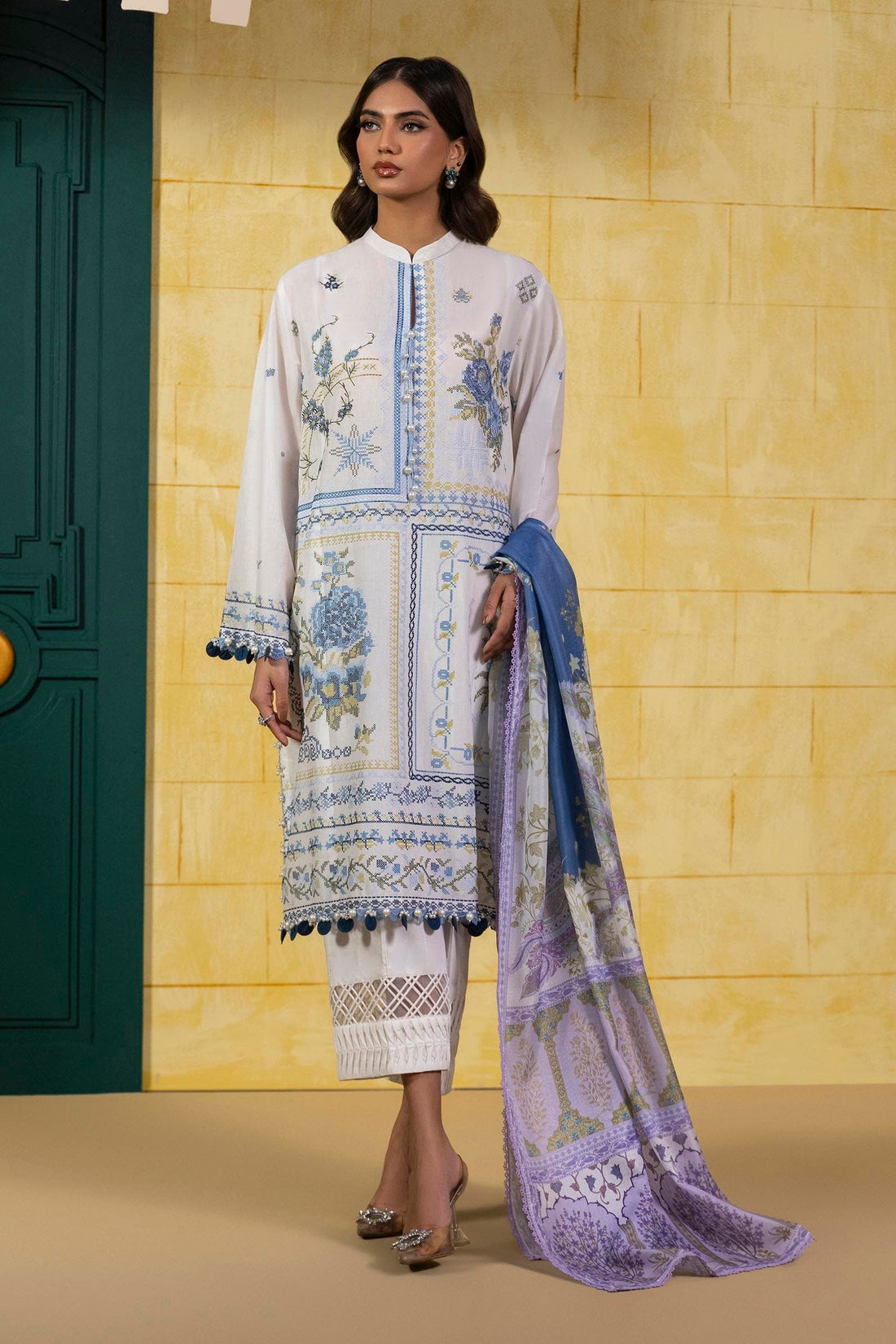 Sana Safinaz | Muzlin Spring 25 | M251-018A-3CT - Official Sana Safinaz stockist in UK - Sakeena London