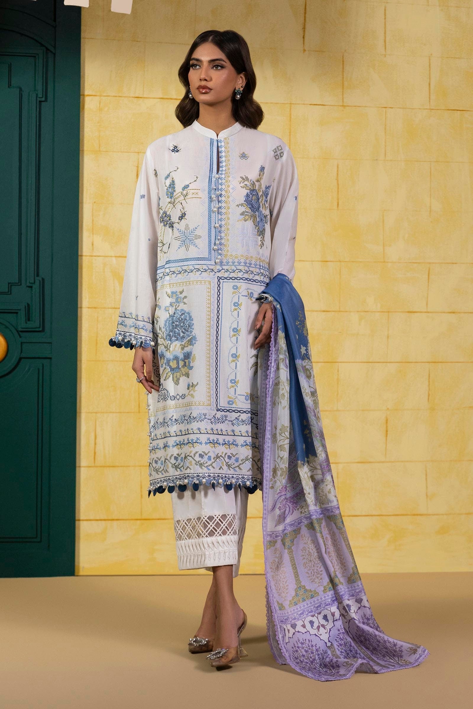 Sana Safinaz | Muzlin Spring 25 | M251-018A-3CT - Official Sana Safinaz stockist in UK - Sakeena London