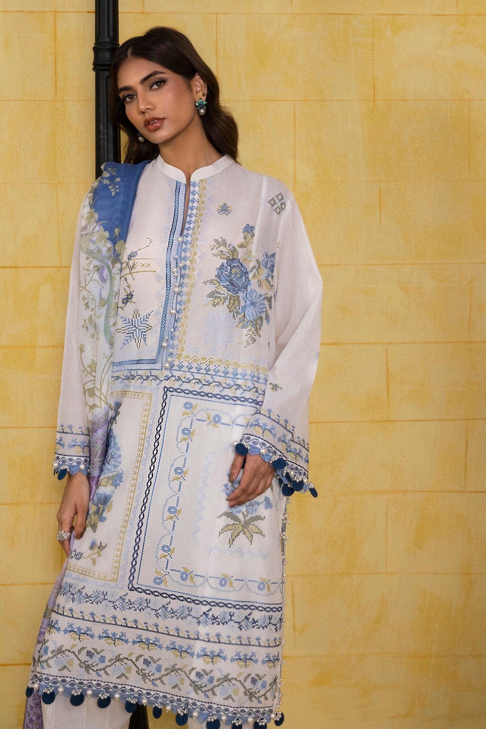 Sana Safinaz | Muzlin Spring 25 | M251-018A-3CT - Official Sana Safinaz stockist in UK - Sakeena London