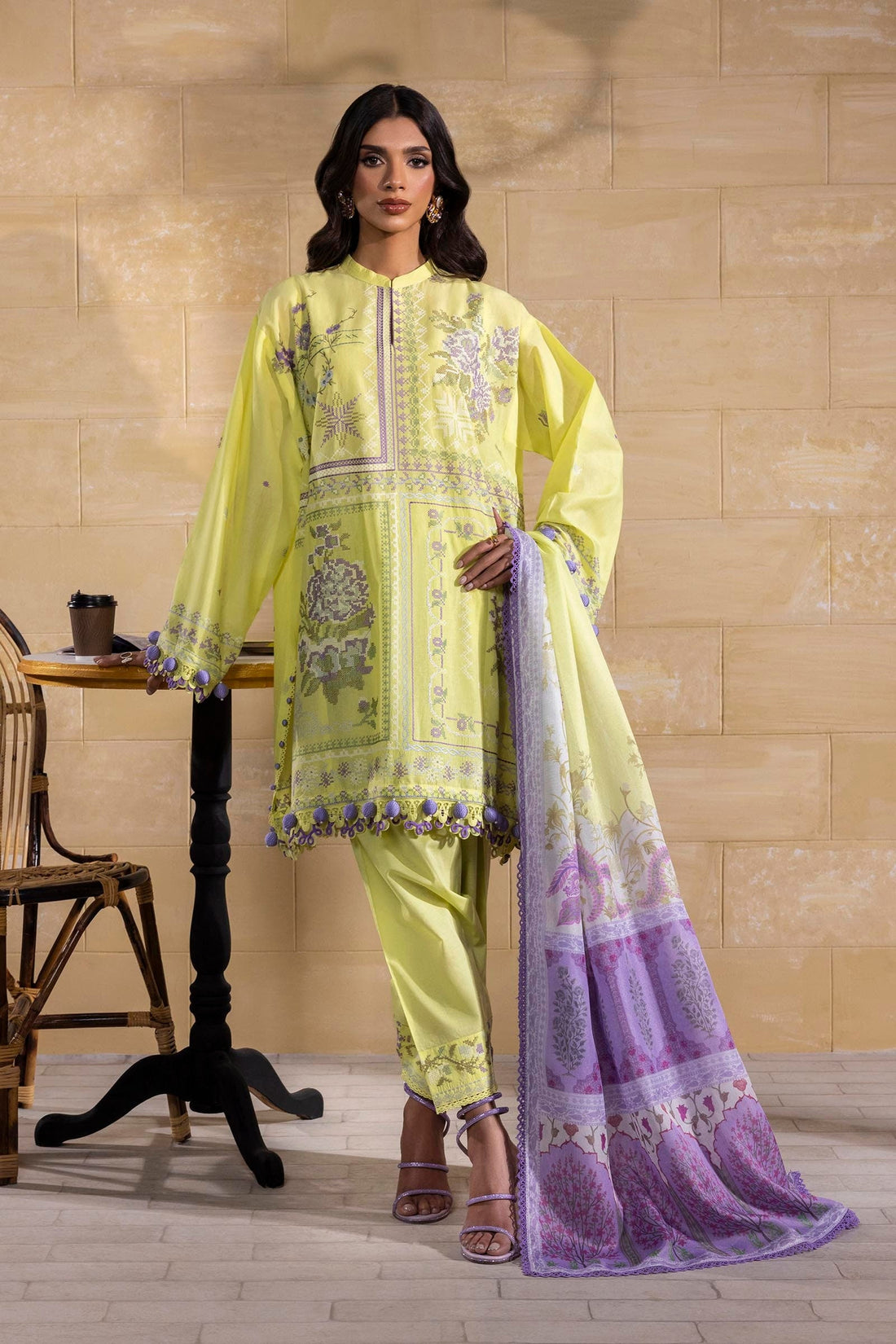 Sana Safinaz | Muzlin Spring 25 | M251-018B-3CT - Official Sana Safinaz stockist in UK - Sakeena London