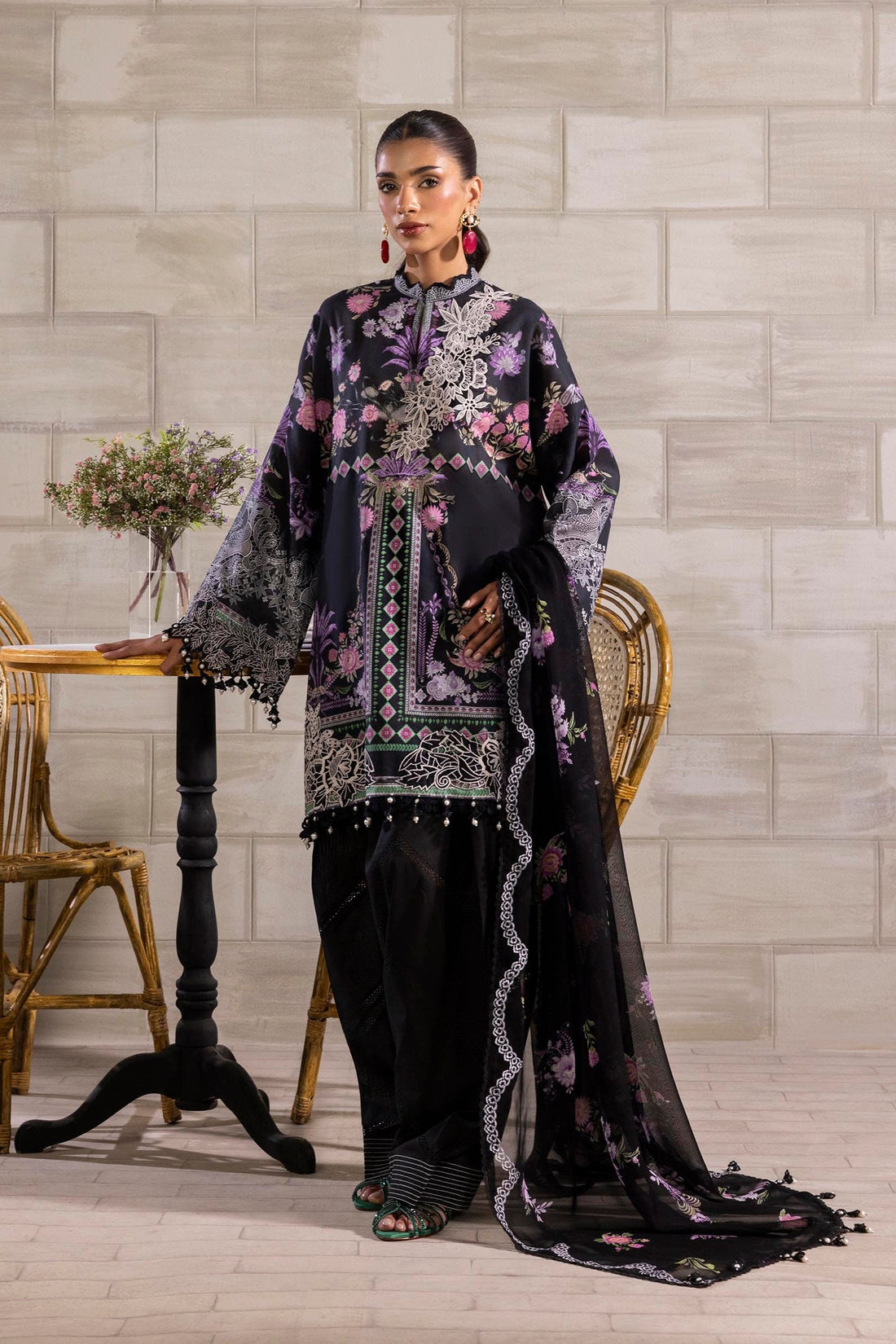 Sana Safinaz | Muzlin Spring 25 | M251-019B-3CS - Official Sana Safinaz stockist in UK - Sakeena London