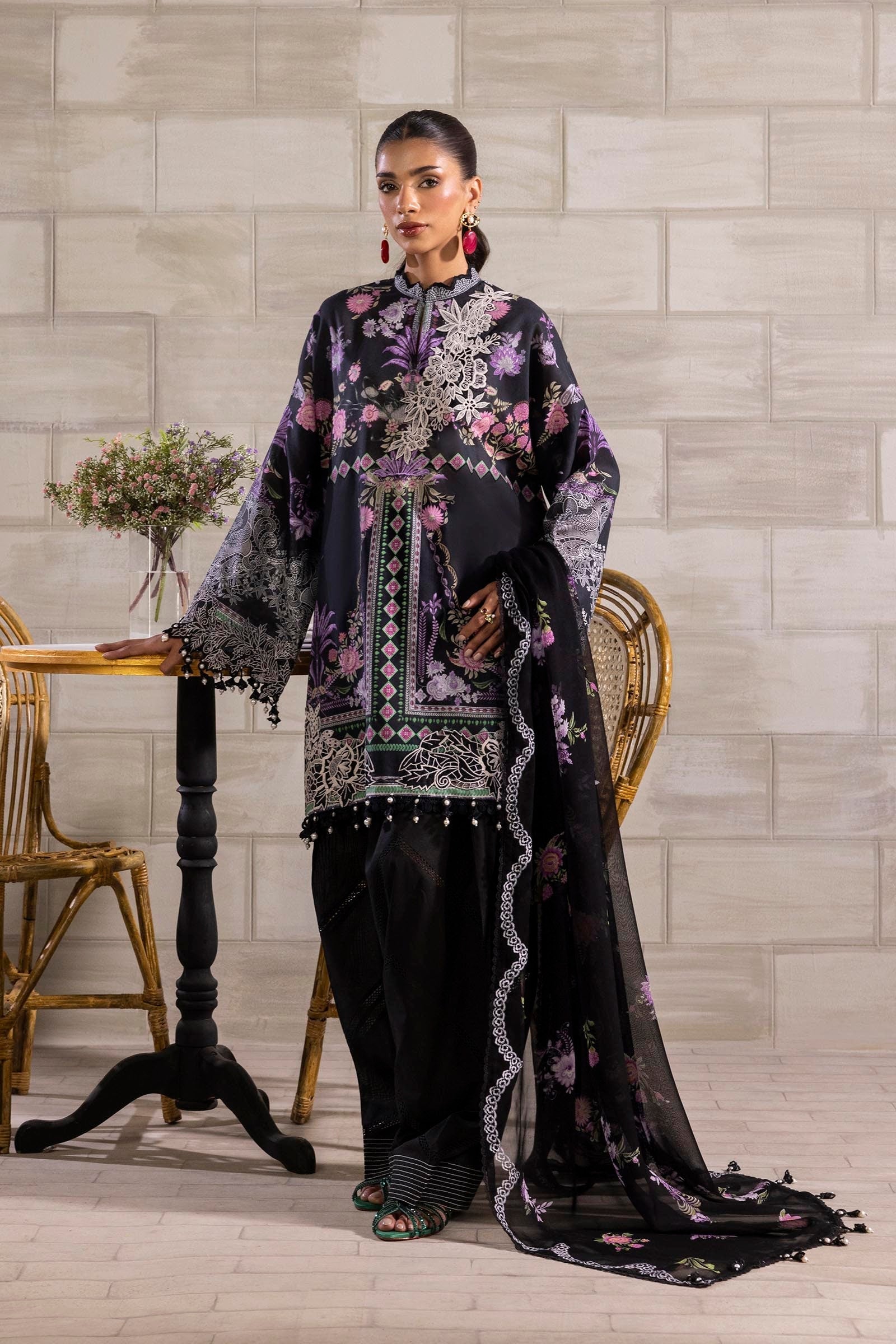 Sana Safinaz | Muzlin Spring 25 | M251-019B-3CS - Official Sana Safinaz stockist in UK - Sakeena London