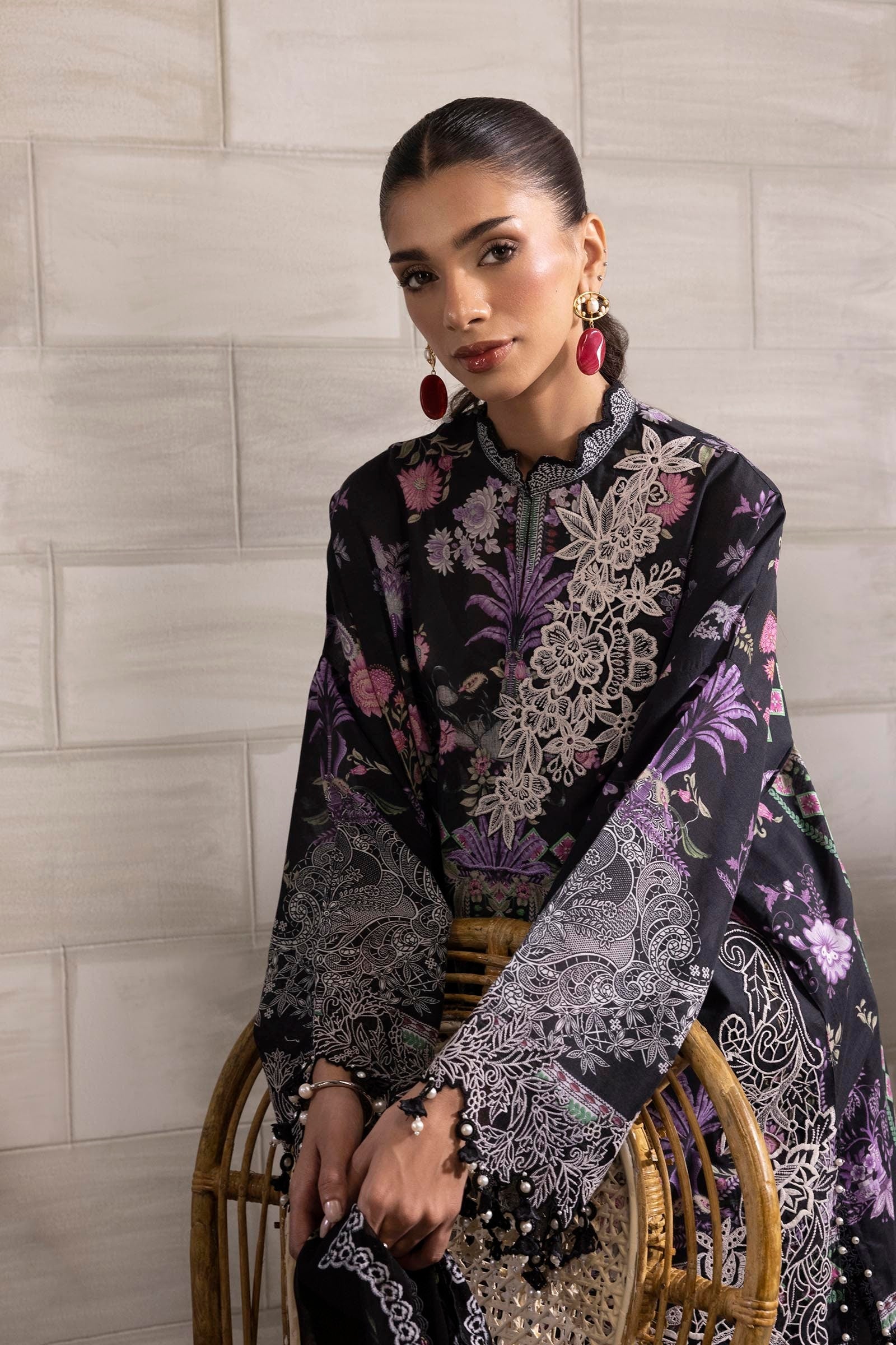 Sana Safinaz | Muzlin Spring 25 | M251-019B-3CS - Official Sana Safinaz stockist in UK - Sakeena London
