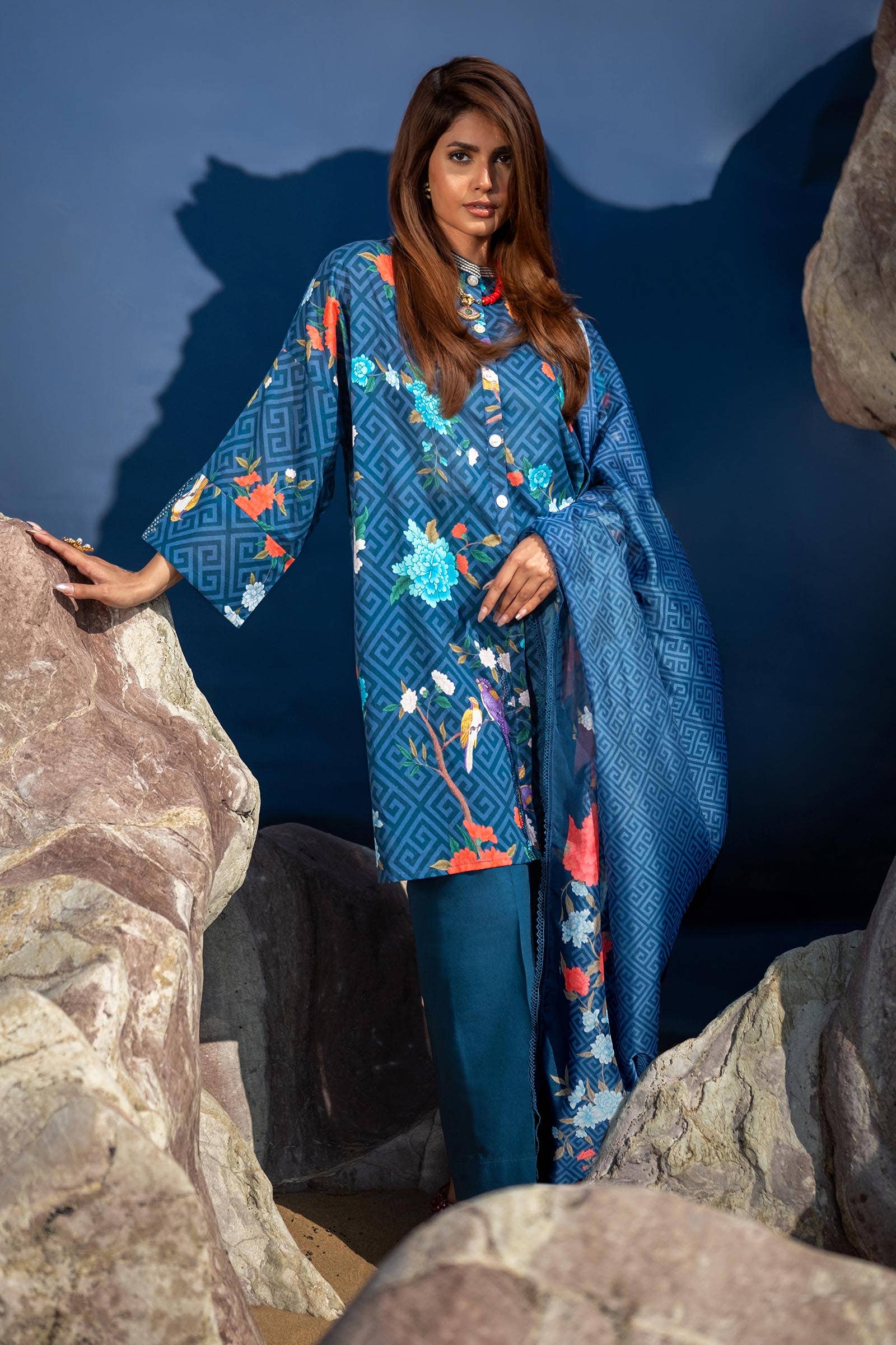 Sana Safinaz | Mahay Spring 24 | H241-013B-2BK - Official Sana Safinaz stockist in UK - Sakeena London