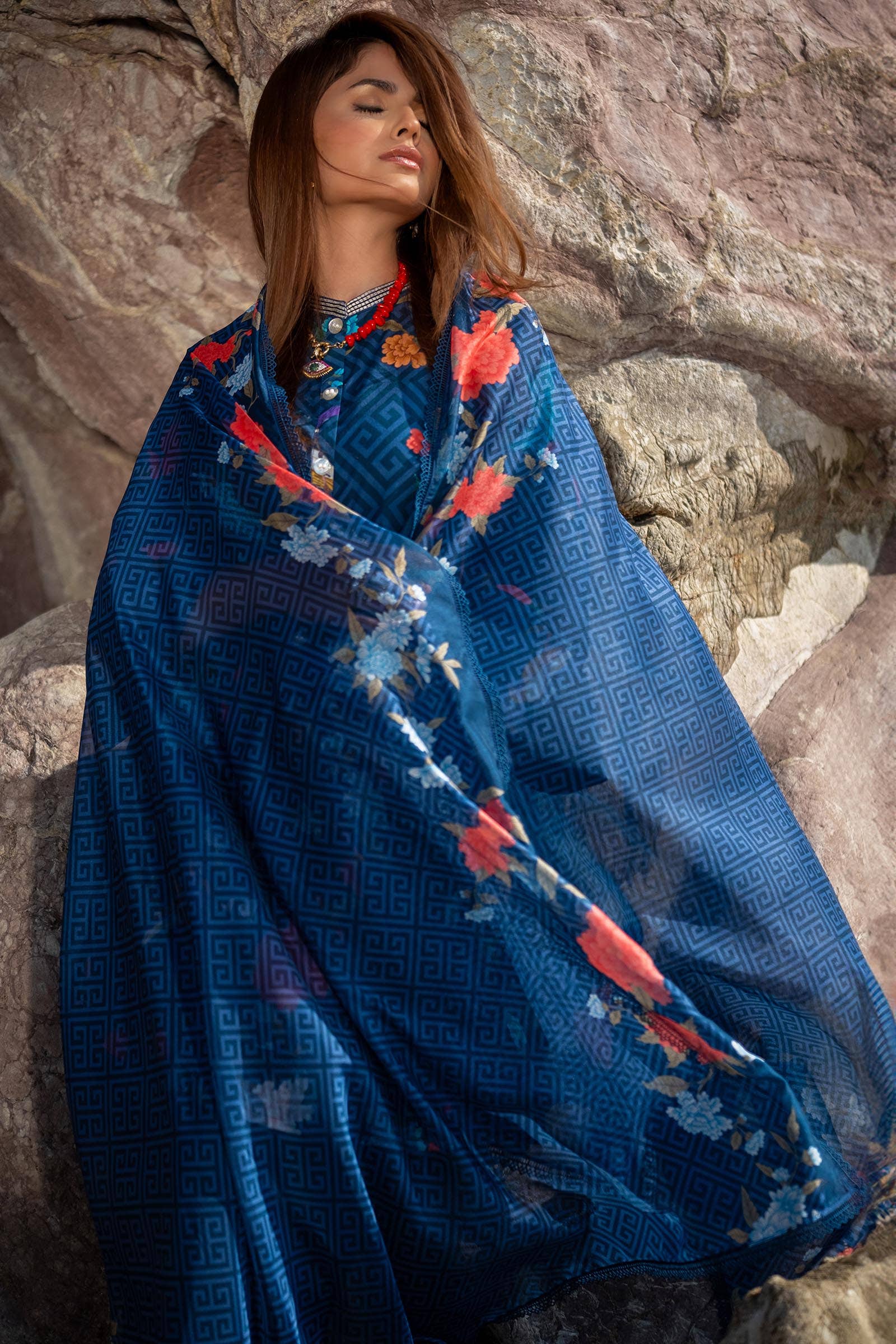 Sana Safinaz | Mahay Spring 24 | H241-013B-2BK - Official Sana Safinaz stockist in UK - Sakeena London