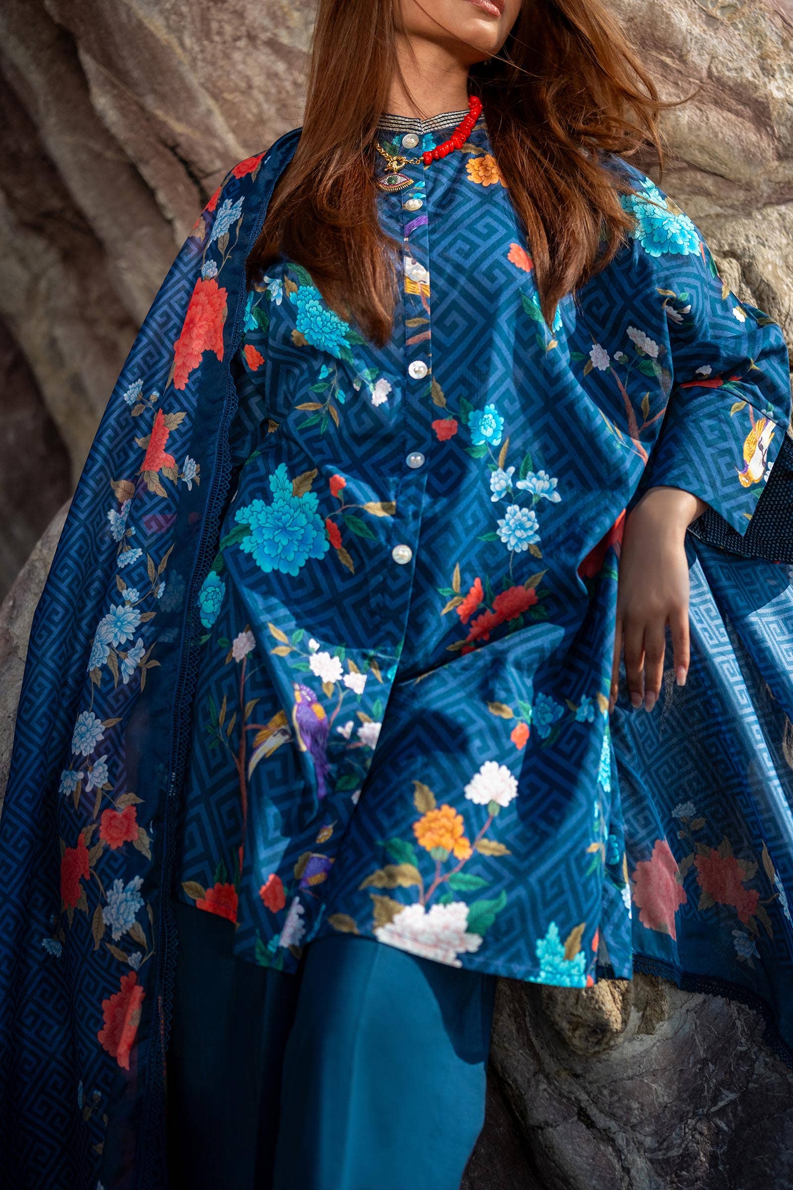 Sana Safinaz | Mahay Spring 24 | H241-013B-2BK - Official Sana Safinaz stockist in UK - Sakeena London