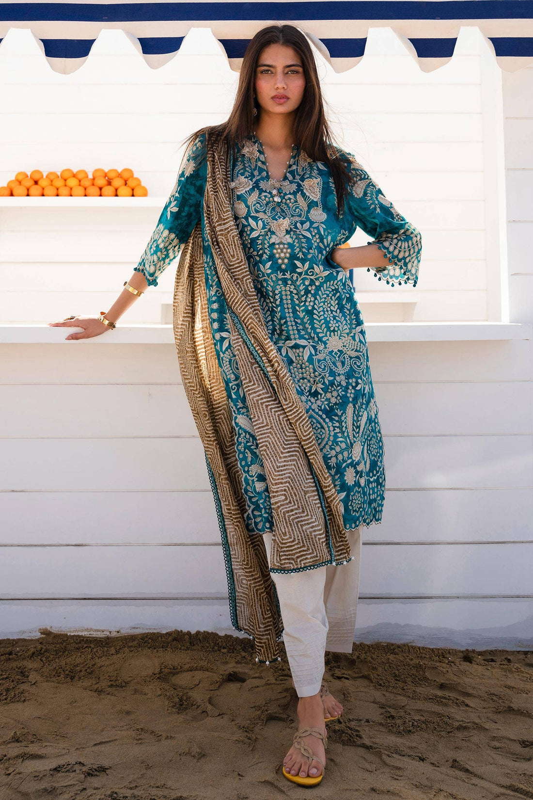 Sana Safinaz | Mahay Spring 24 | H241-018B-2BG - Official Sana Safinaz stockist in UK - Sakeena London
