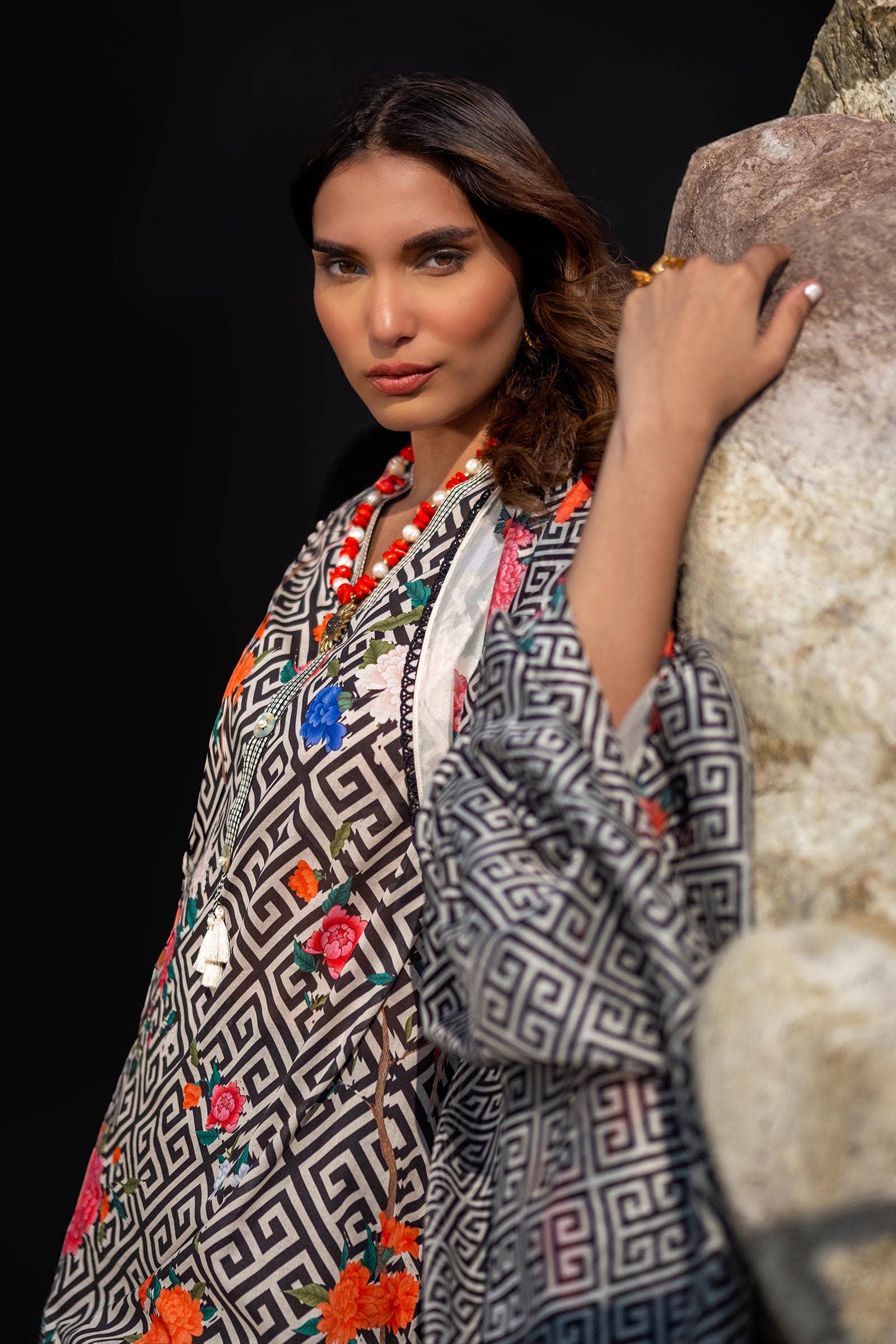 Sana Safinaz | Mahay Spring 24 | H241-013A-2BK - Official Sana Safinaz stockist in UK - Sakeena London