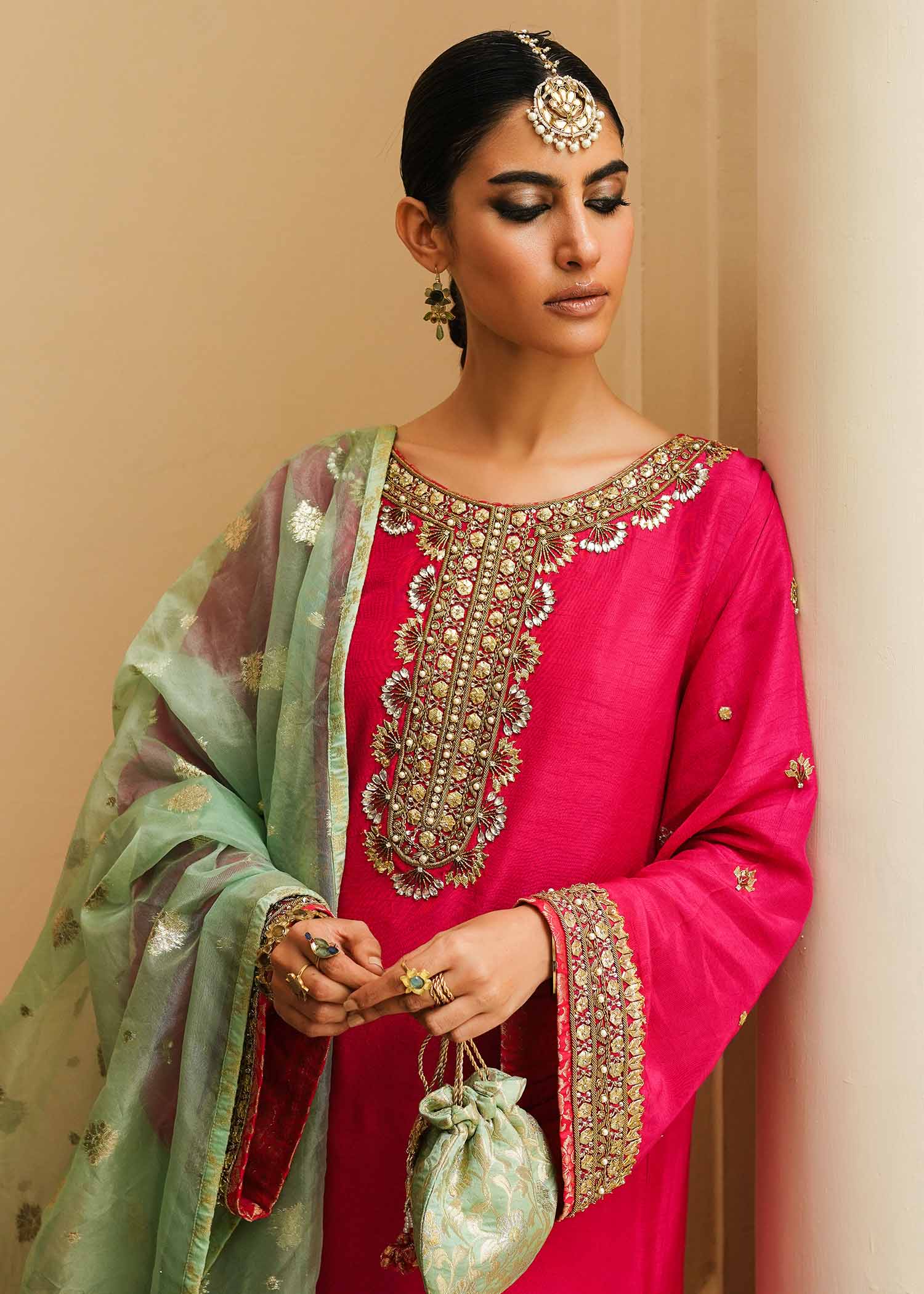 Mahgul | Eid Edit 2024 | Fuschia Rose - Official Mahgul stockist in UK - Sakeena London