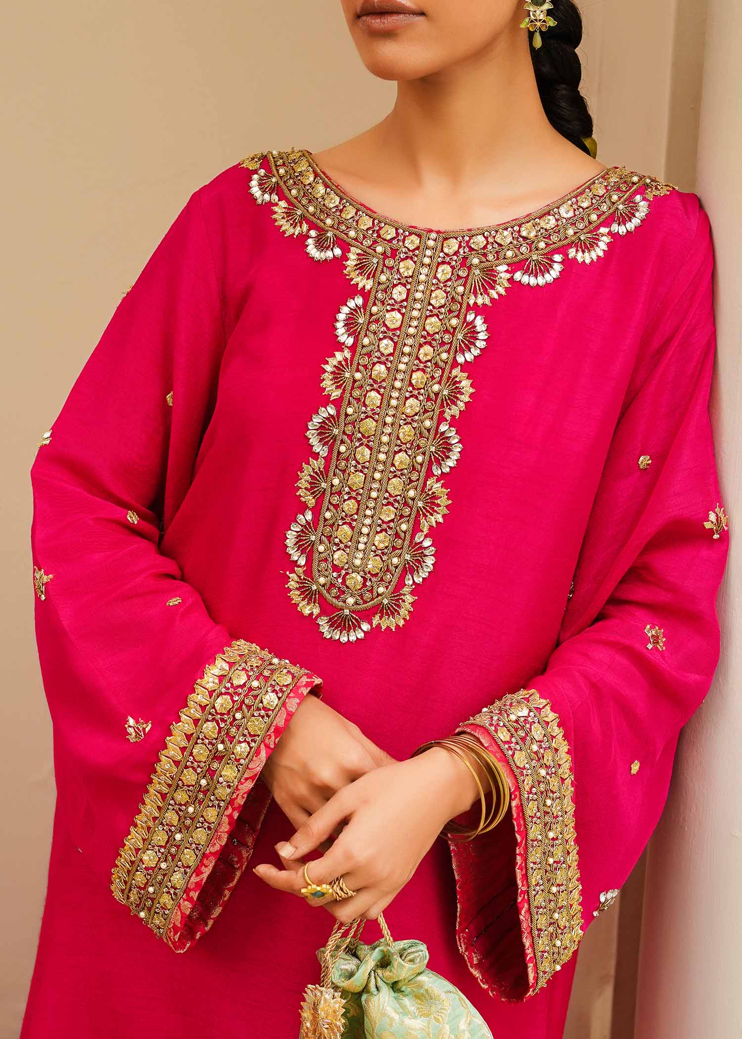 Mahgul | Eid Edit 2024 | Fuschia Rose - Official Mahgul stockist in UK - Sakeena London