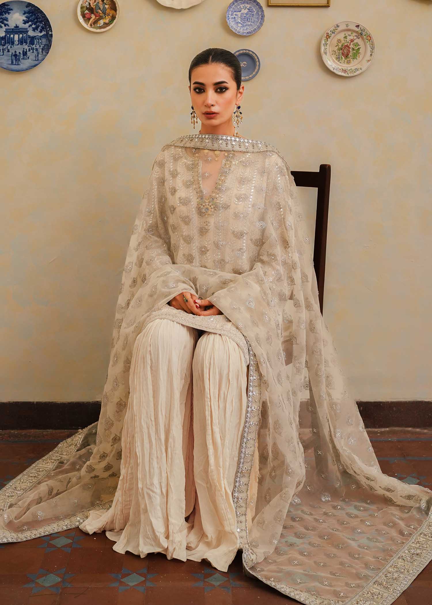 Mahgul | Eid Edit 2024 | Crushed Silver - Official Mahgul stockist in UK - Sakeena London