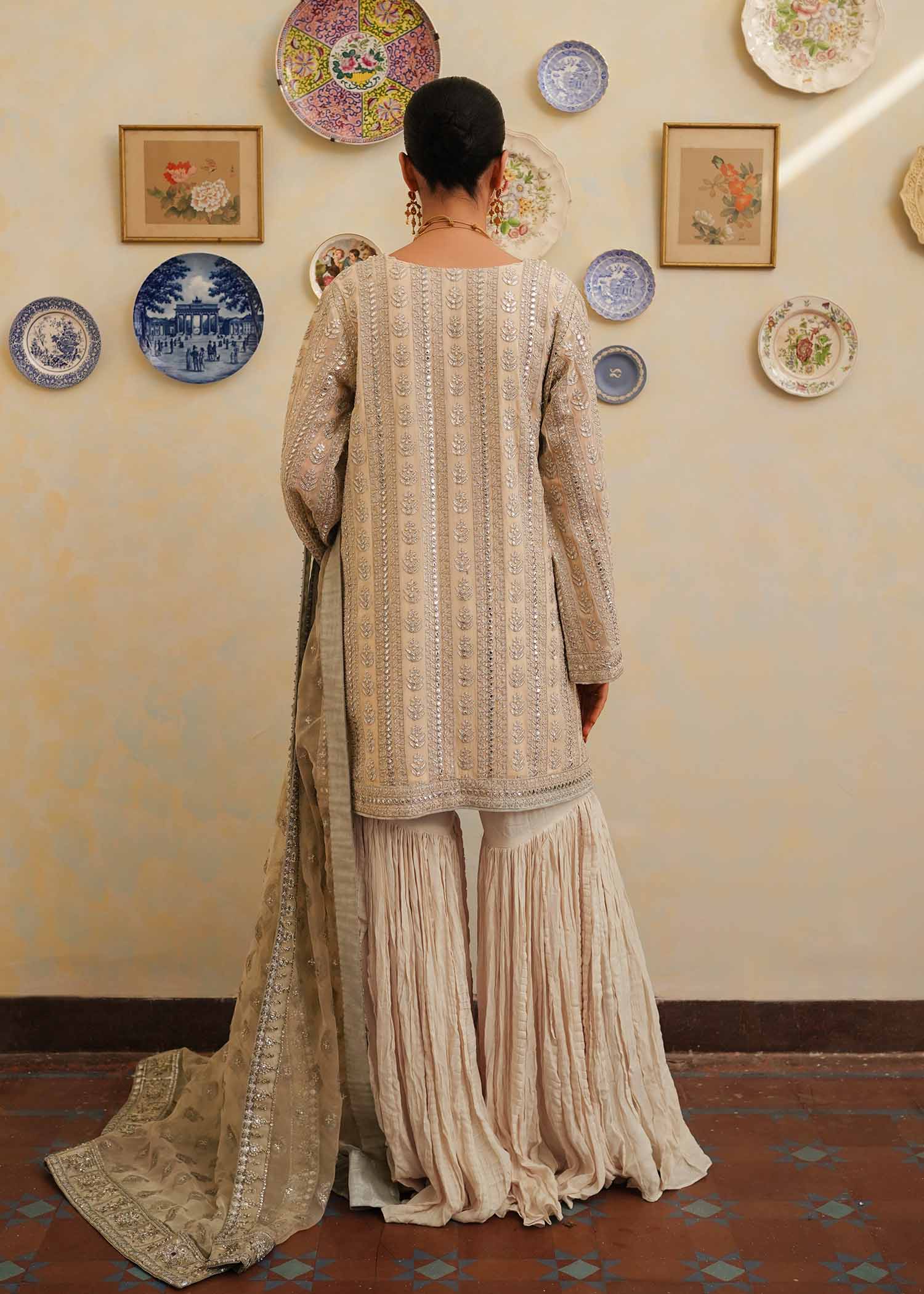 Mahgul | Eid Edit 2024 | Crushed Silver - Official Mahgul stockist in UK - Sakeena London