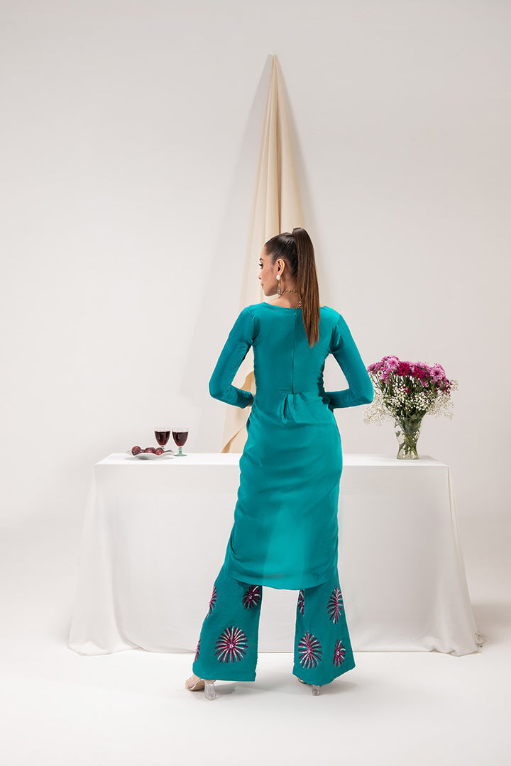 Maria Osama Khan | Tiffany Formals | Aquamarine - Official Maria Osama Khan stockist in UK - Sakeena London