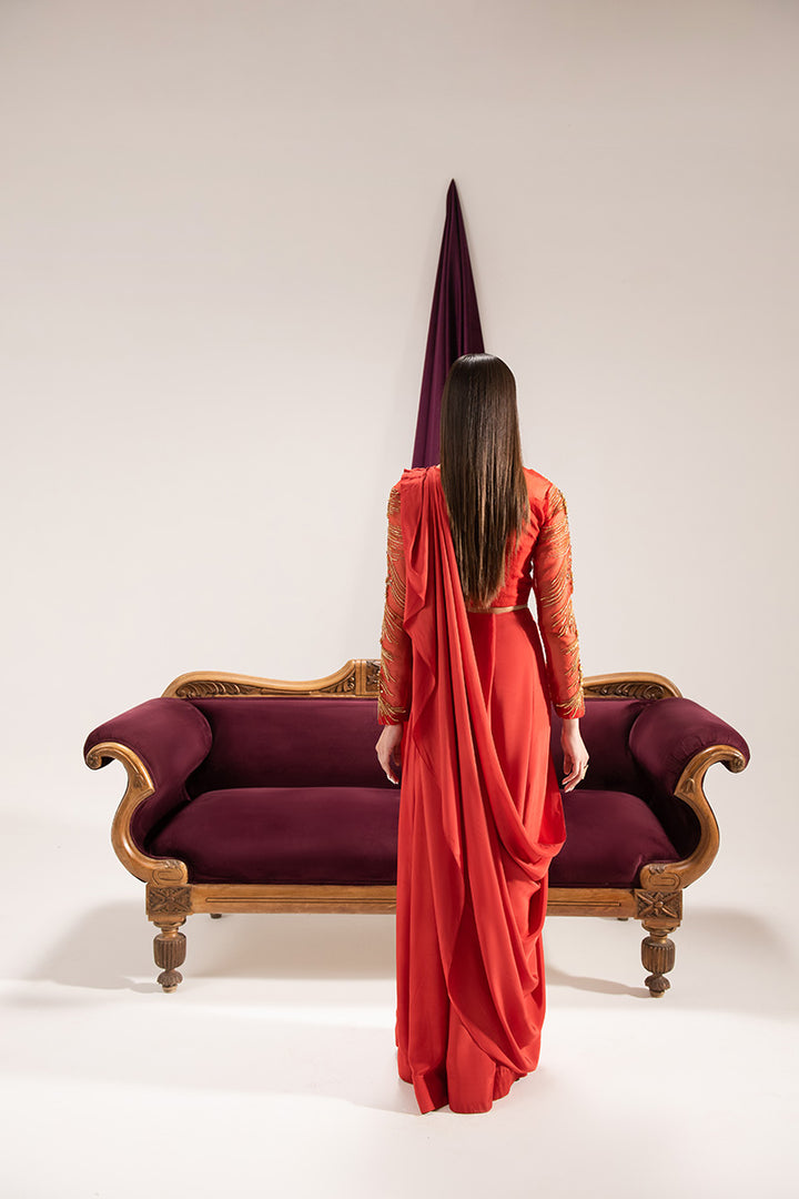 Maria Osama Khan | Tiffany Formals | Carnelian - Official Maria Osama Khan stockist in UK - Sakeena London