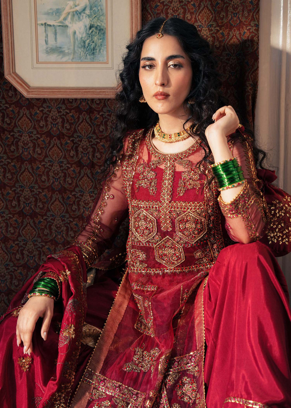 Laj by Lajwanti | Runaway Formals 25 | Ruby Veil - Official Laj by Lajwanti stockist in UK - Sakeena London