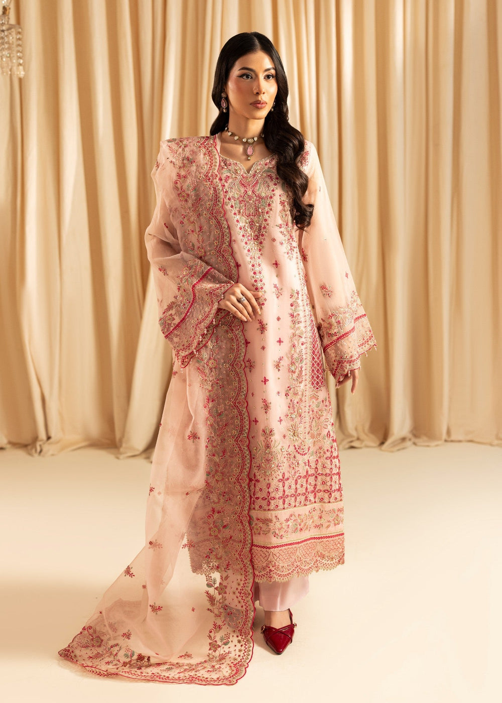 Diara Couture | Suave Formals | DF-43 - PEACH PINK - Official Diara Couture stockist in UK - Sakeena London