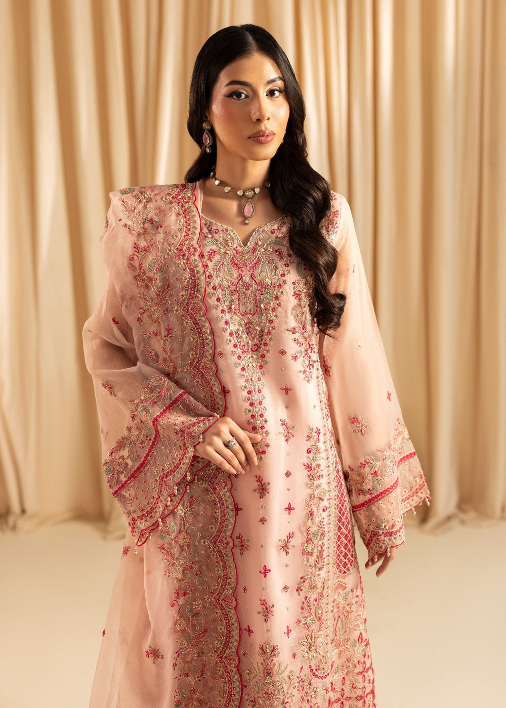 Diara Couture | Suave Formals | DF-43 - PEACH PINK - Official Diara Couture stockist in UK - Sakeena London