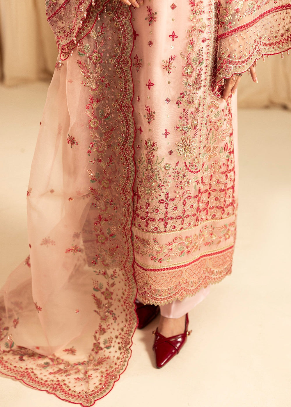 Diara Couture | Suave Formals | DF-43 - PEACH PINK - Official Diara Couture stockist in UK - Sakeena London