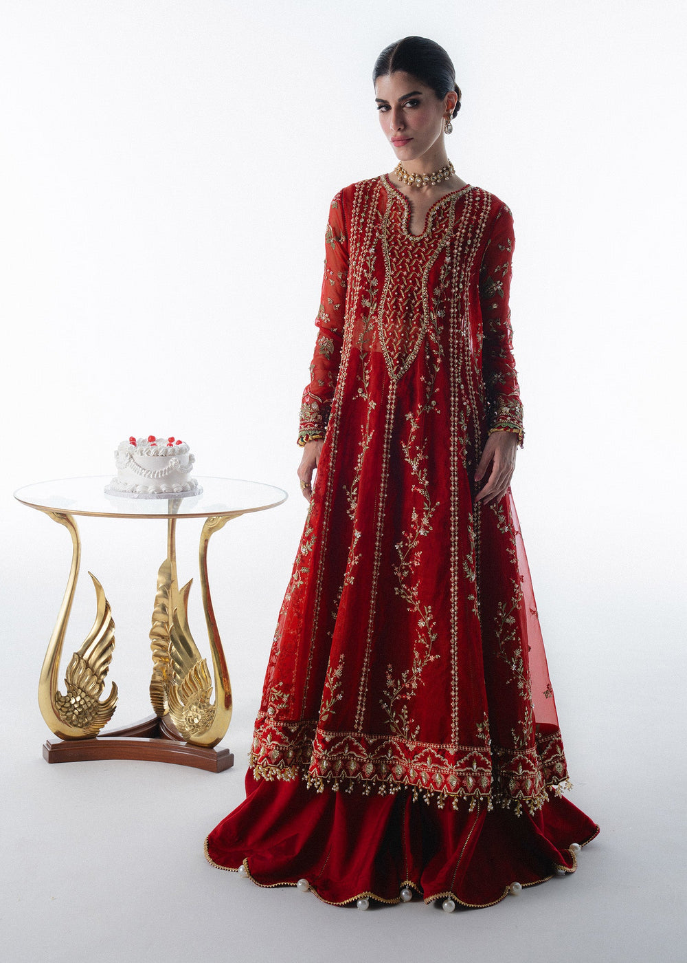 Sadaf Fawad Khan | Festive 25 | Scarlet - Official Sadaf Fawad Khan stockist in UK - Sakeena London