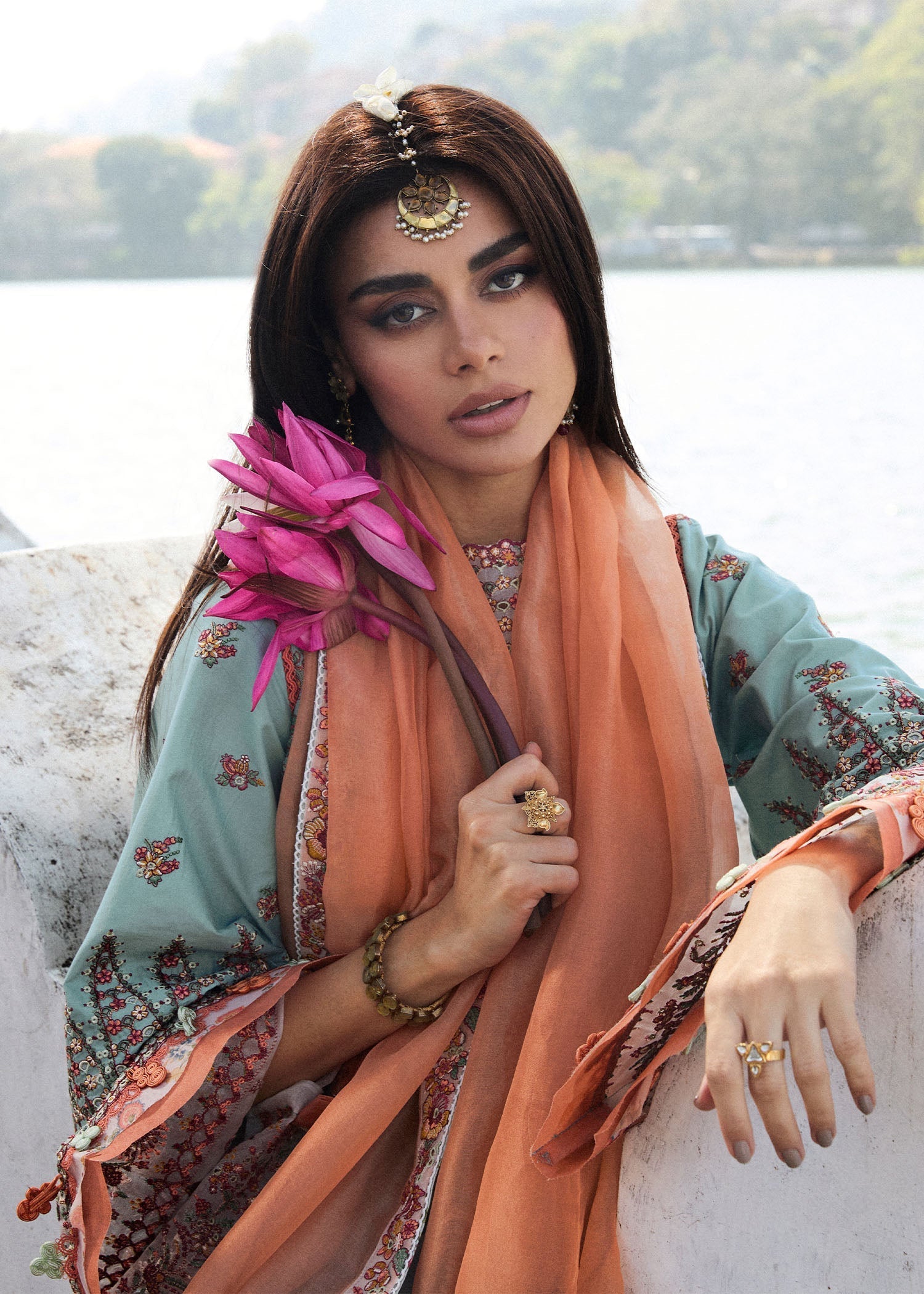 Hussain Rehar | Luxury Lawn 25 | Malibu - Official Hussain Rehar stockist in UK - Sakeena London