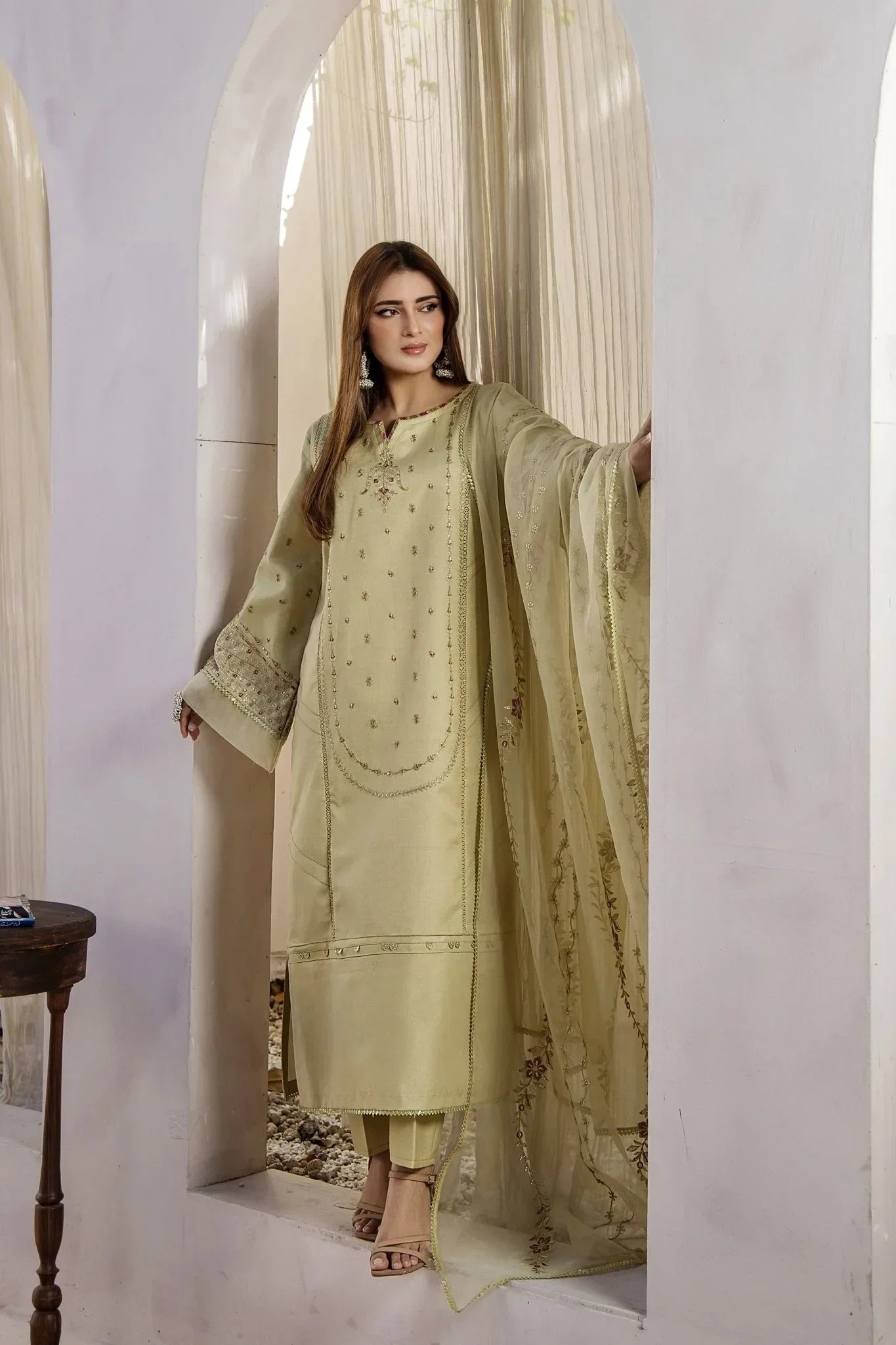 Rajwani | Sohani Casual Pret | MINT GOLD - Official Rajwani stockist in UK - Sakeena London