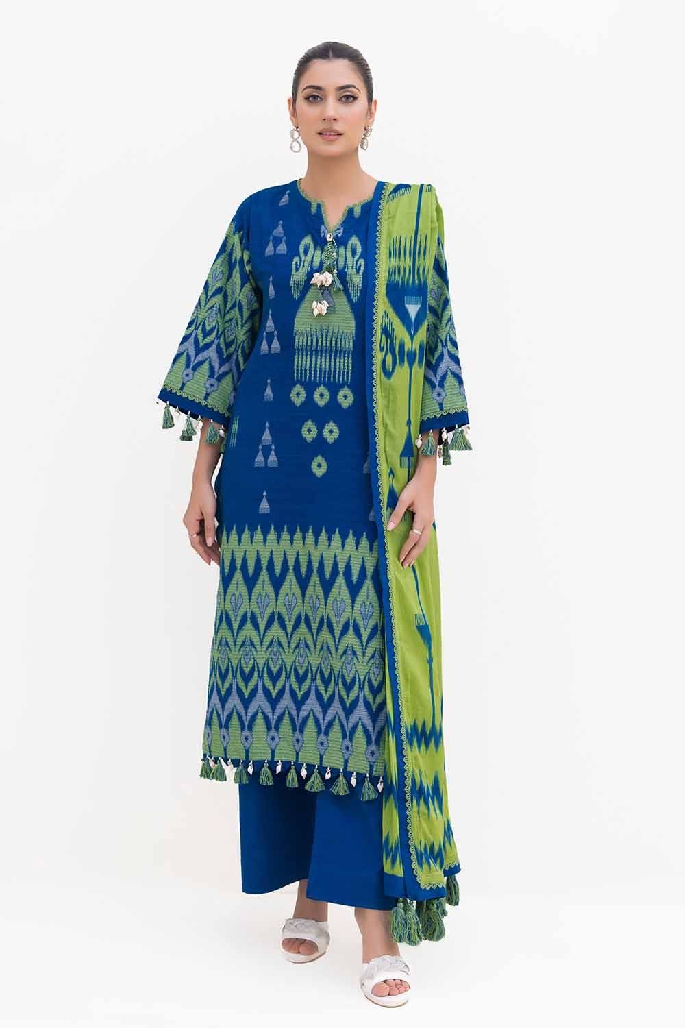 Gul Ahmed | Winter Collection 24 | Cotton Net Dupatta MJ-42053 - Official Gul Ahmed stockist in UK - Sakeena London