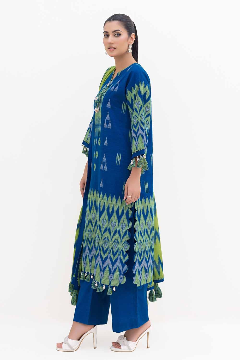Gul Ahmed | Winter Collection 24 | Cotton Net Dupatta MJ-42053 - Official Gul Ahmed stockist in UK - Sakeena London