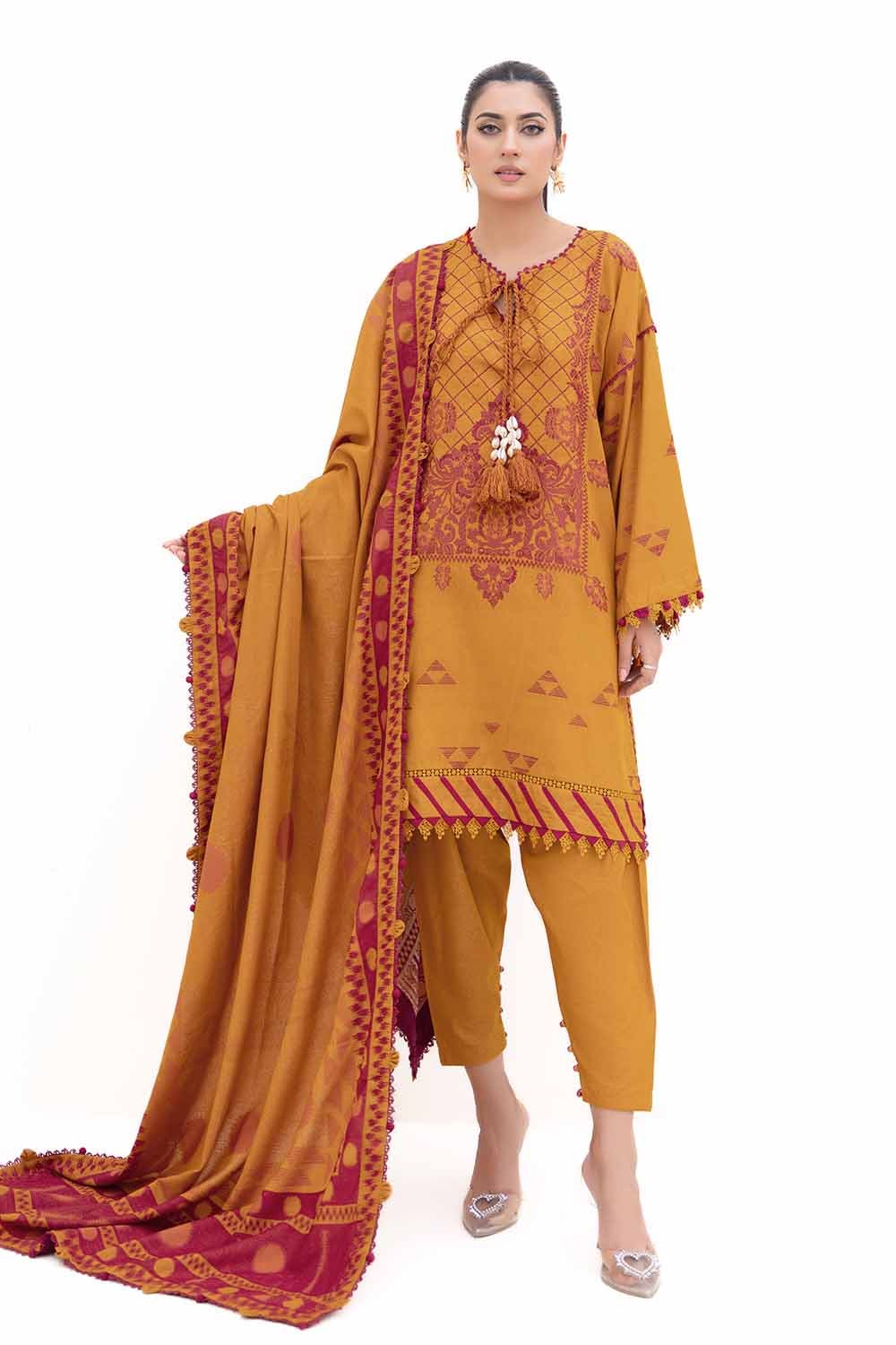 Gul Ahmed | Winter Collection 24 | Jacquard Suit MJ-42054 - Official Gul Ahmed stockist in UK - Sakeena London