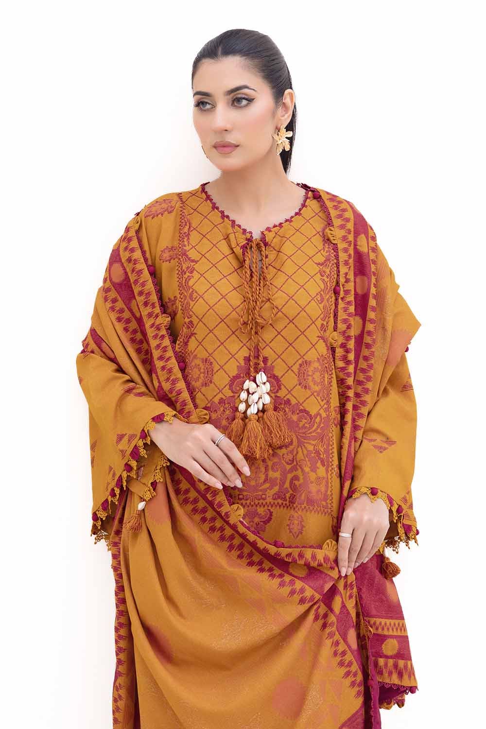 Gul Ahmed | Winter Collection 24 | Jacquard Suit MJ-42054 - Official Gul Ahmed stockist in UK - Sakeena London