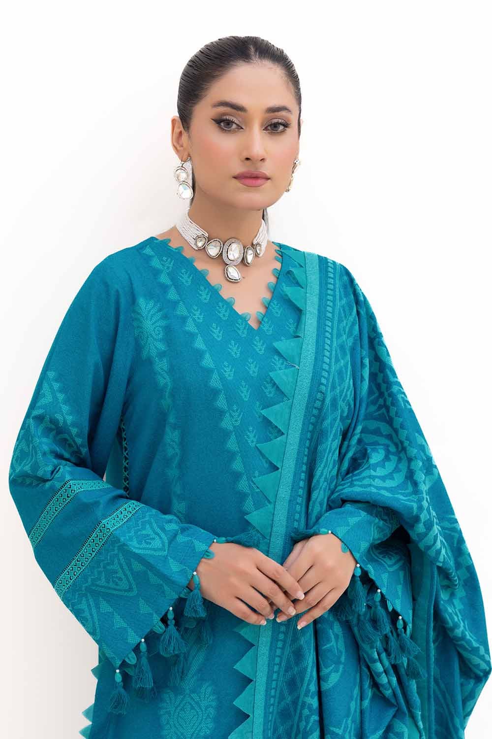 Gul Ahmed | Winter Collection 24 | Jacquard Suit MJ-42056 - Official Gul Ahmed stockist in UK - Sakeena London