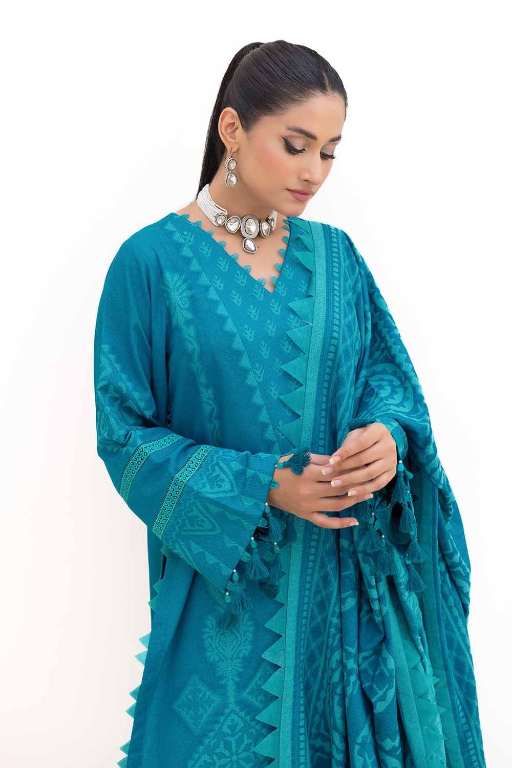 Gul Ahmed | Winter Collection 24 | Jacquard Suit MJ-42056 - Official Gul Ahmed stockist in UK - Sakeena London