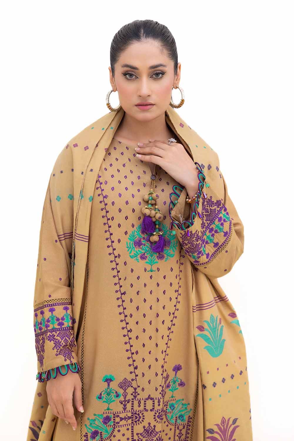 Gul Ahmed | Winter Collection 24 | Karandi Suit with Jacquard Dupatta MJ-42057 - Official Gul Ahmed stockist in UK - Sakeena London