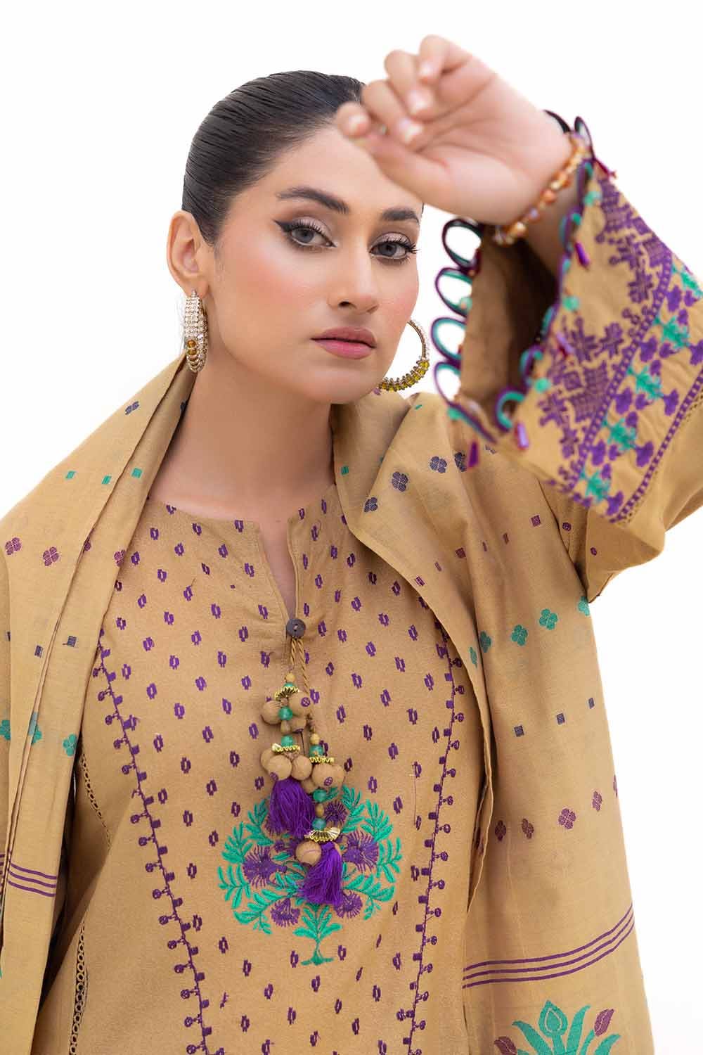Gul Ahmed | Winter Collection 24 | Karandi Suit with Jacquard Dupatta MJ-42057 - Official Gul Ahmed stockist in UK - Sakeena London
