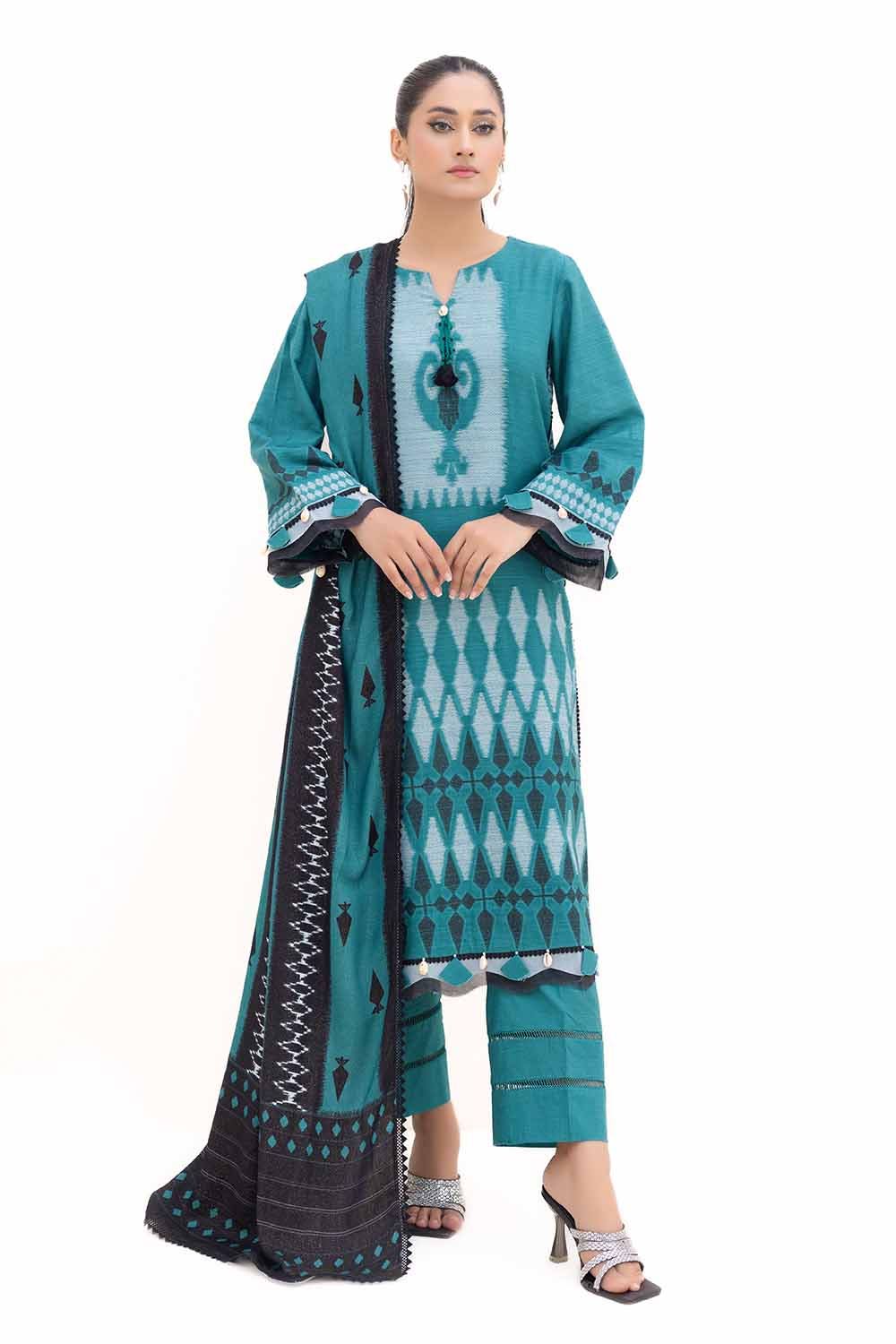 Gul Ahmed | Winter Collection 24 | Pashmina Dupatta MJ-42058 - Official Gul Ahmed stockist in UK - Sakeena London