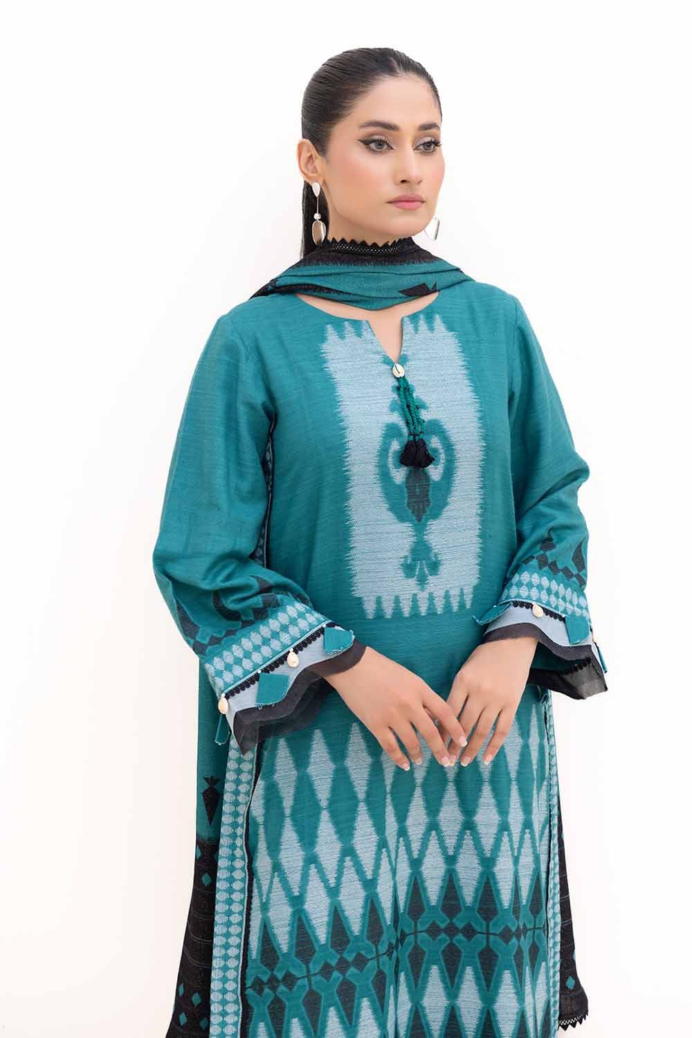 Gul Ahmed | Winter Collection 24 | Pashmina Dupatta MJ-42058 - Official Gul Ahmed stockist in UK - Sakeena London