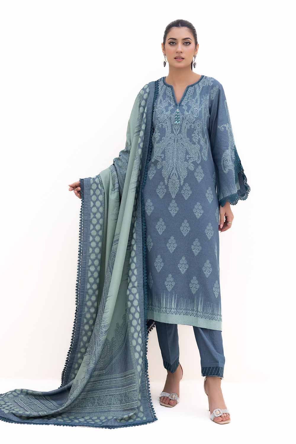 Gul Ahmed | Winter Collection 24 | Jacquard Suit MJ-42059 - Official Gul Ahmed stockist in UK - Sakeena London